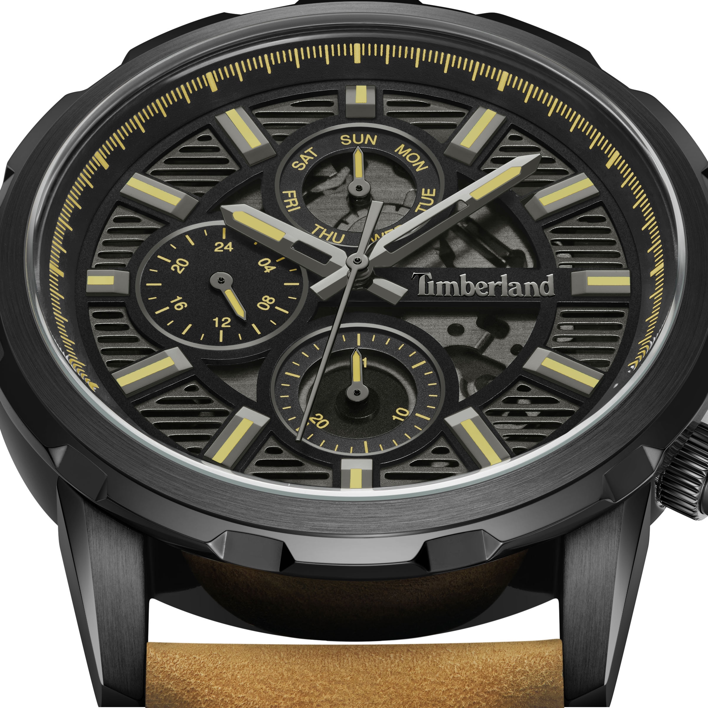 Timberland Chronograph »HAMPTON HARBOUR«, Quarzuhr, Armbanduhr, Herrenuhr, Lederarmband, Stoppfunktion, Datum