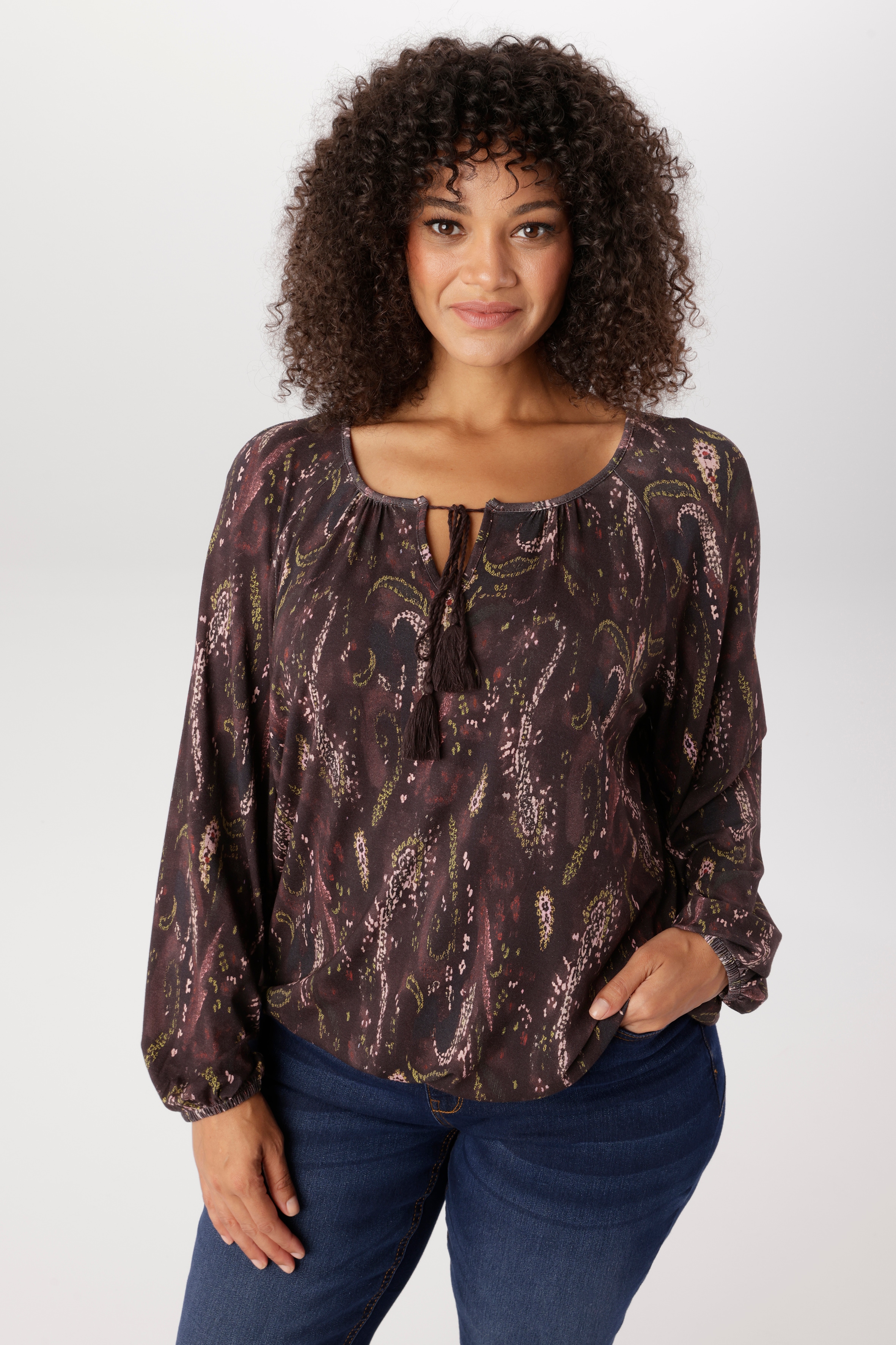 Aniston PLUS Langarmshirt in modischem Paisleydruck - NEUE KOLLEKTION