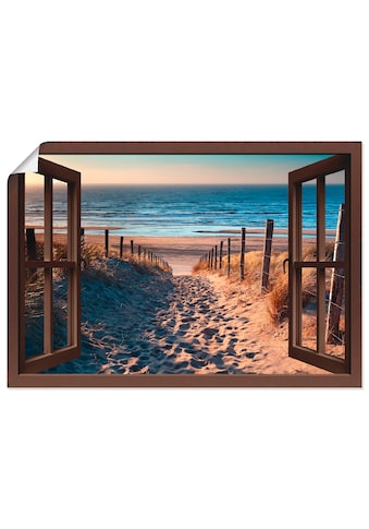 Artland Wandbild »Fensterblick Weg zum Nordseestrand«, Strand, (1 St.), in vielen... kaufen