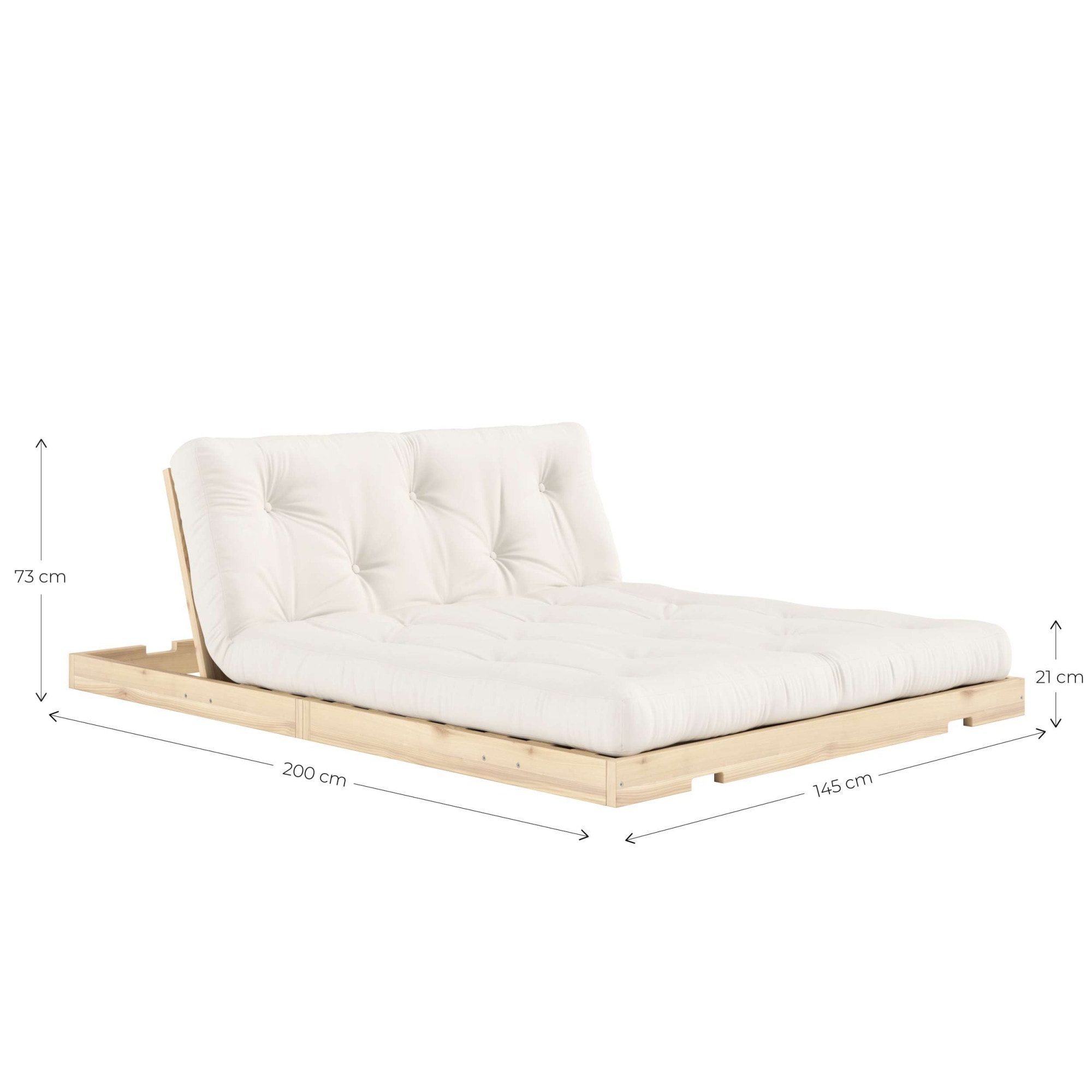 Karup Design Schlafsofa »Flip Sofabed, Made in Europe, mehrere Farben, vielseitig einsetzbar«, (B/H/T Sofa: ca 145 x 83 x 98,5 cm, Bett: ca 145 x 21 x 200 cm), inkl. handgefertigte Futonmatratze, FSC®-zertifiziertes Massivholz