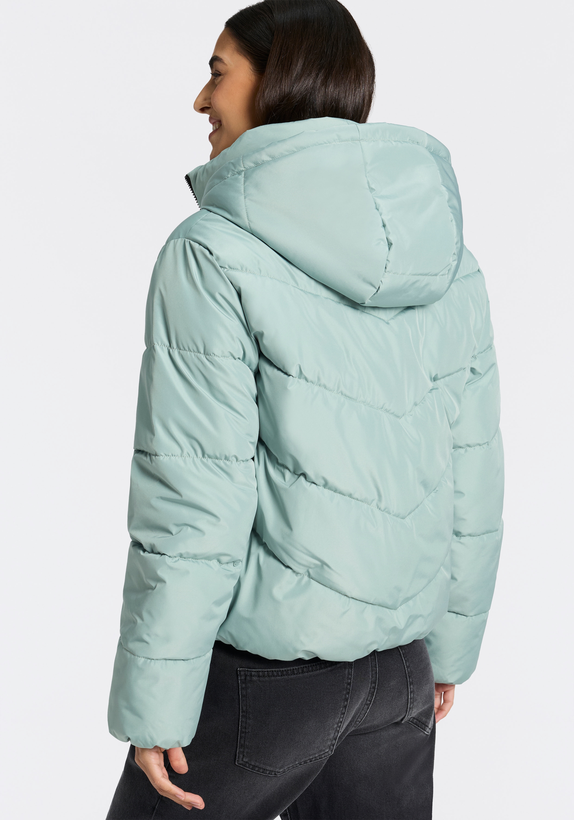ONLY Steppjacke »ONLCLARISA PUFFER HOOD JACKET CS OTW« mit Kapuze Kunstfaser, Steppware, Kapuze, elastische Bündchen