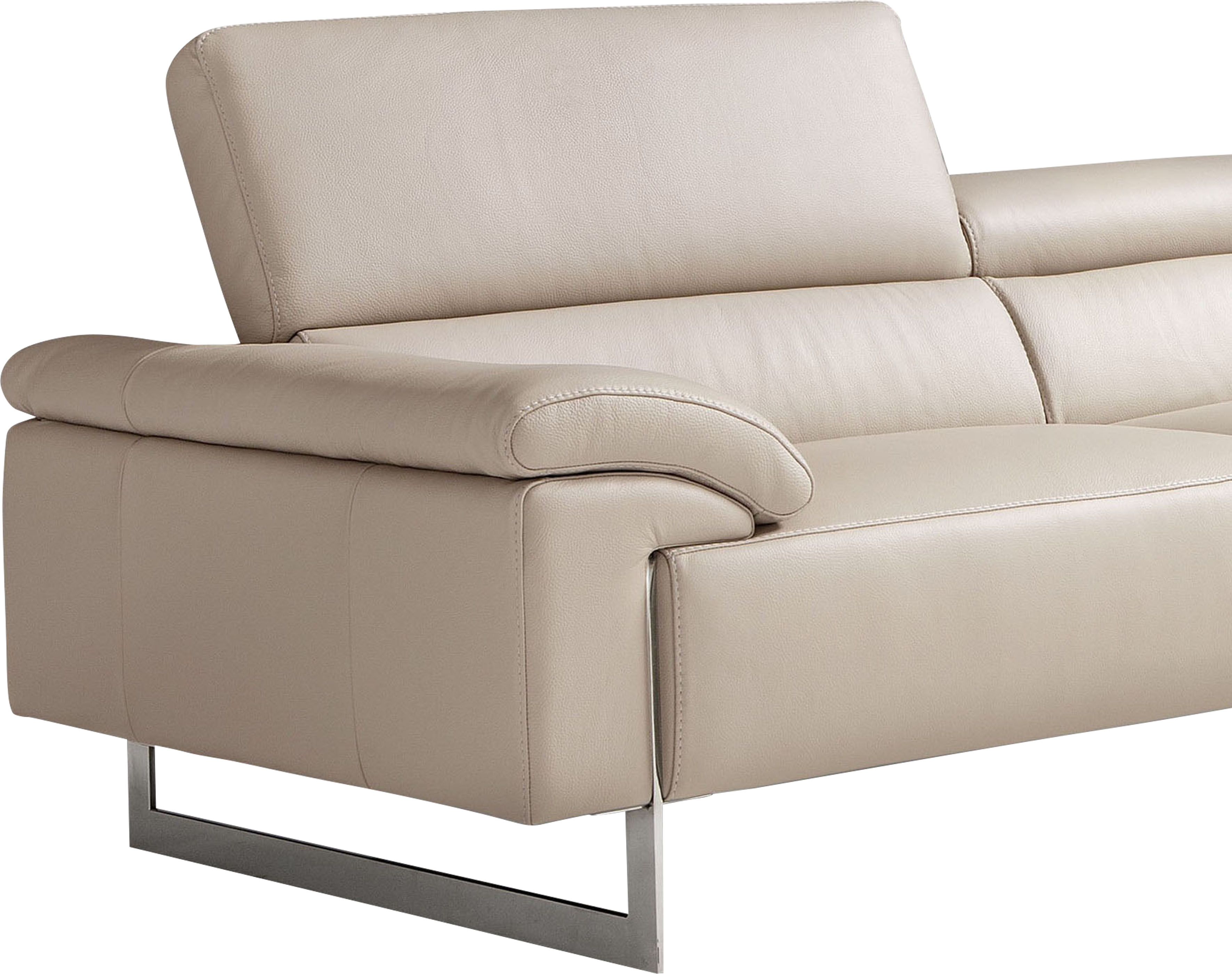 Thumbnail - Egoitaliano Ecksofa "Malika, elegant und bequem, Designsofa, L-Form", mit Ottomane, inkl. Kopfteilverstellung und chromf...