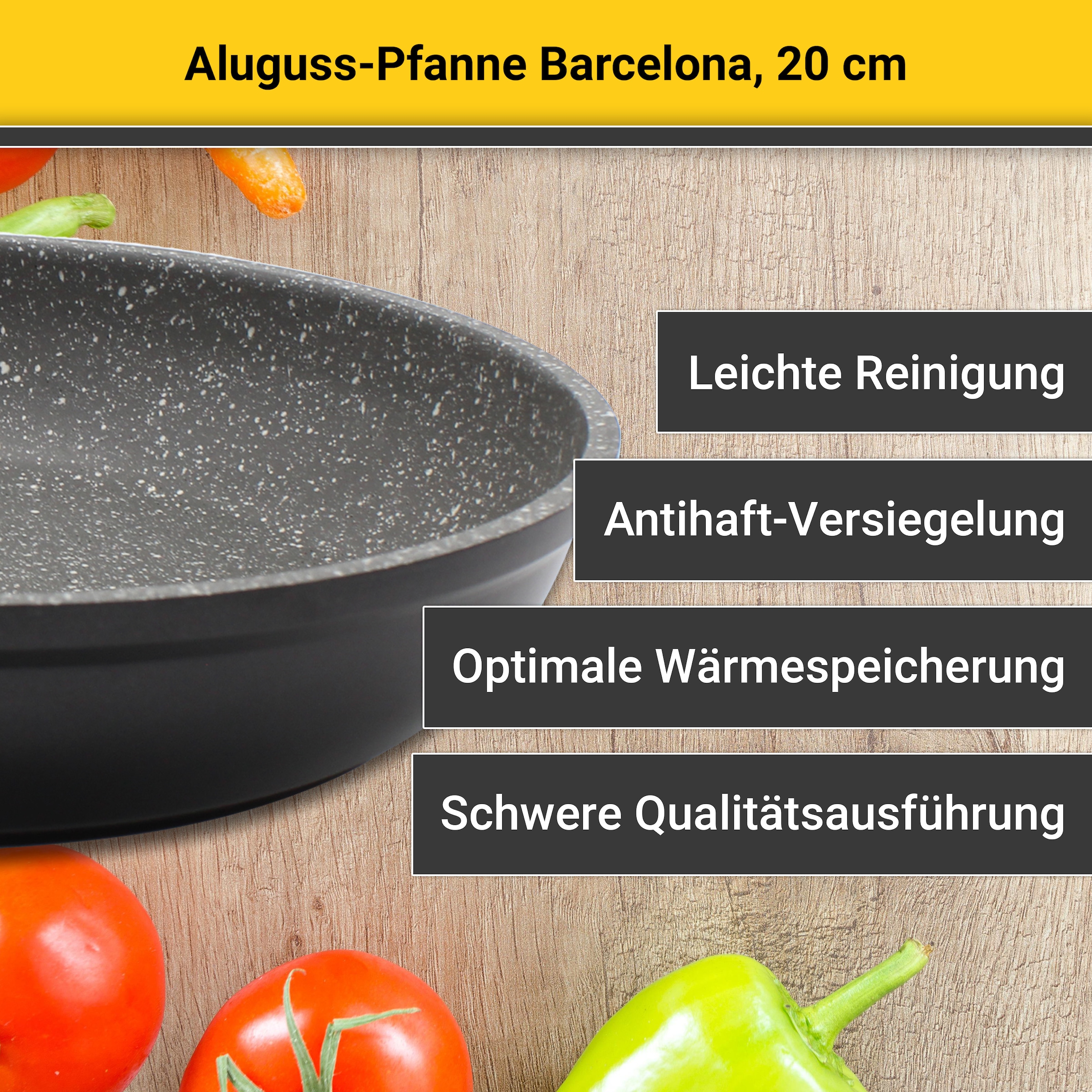 Krüger Bratpfanne »Aluguss Pfanne Bacelona« Aluminiumguss 1 Stk. tlg. für Induktions-Kochfelder geeignet