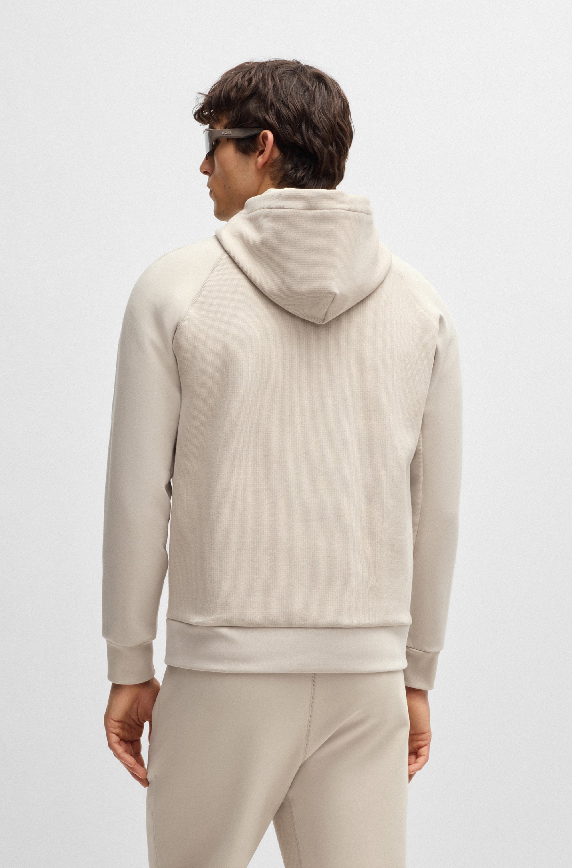 BOSS GREEN Sweatjacke »Saggy Rib«, mit tonigen Einsätzen