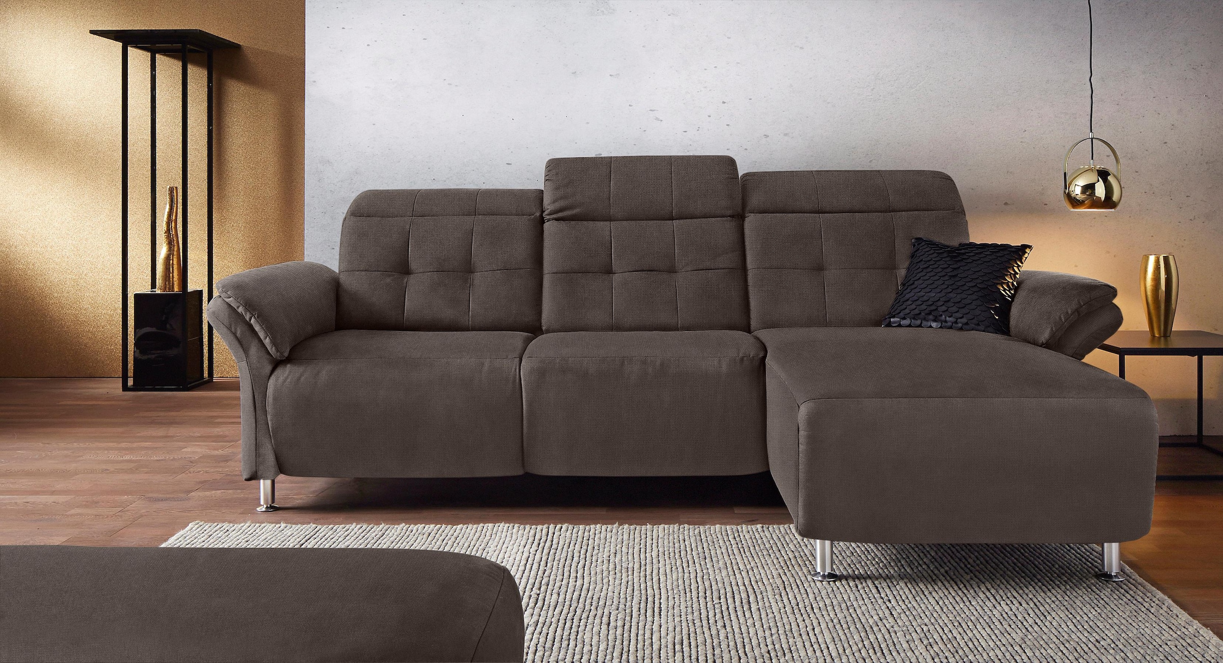 Home affaire Ecksofa "Manhattan L-Form" 2 Sitze mit elektrischer Relaxfunkt günstig online kaufen