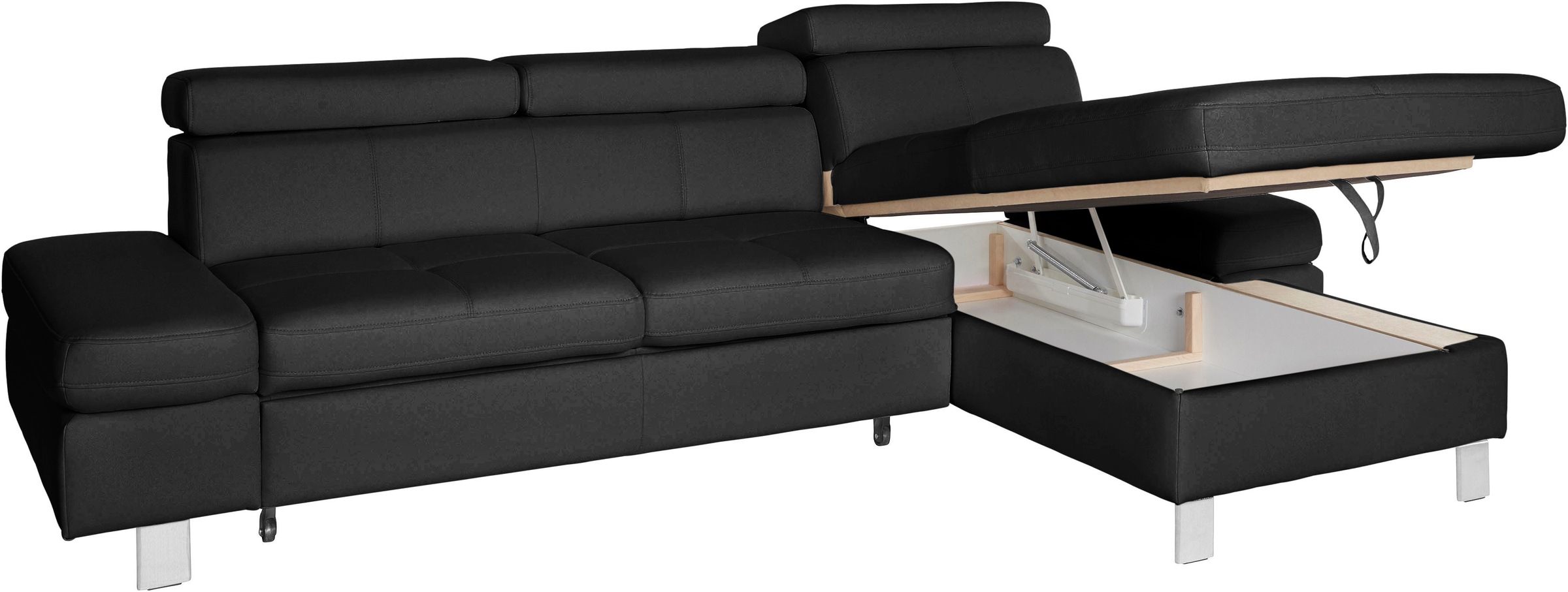 exxpo - sofa fashion Ecksofa »Fiji, hochwertige Detailverarbeitung im Sitz und Rücken, L-Form«, bequem durch Kopf- und Armteilverstellung, wahlweise mit Bettfunktion