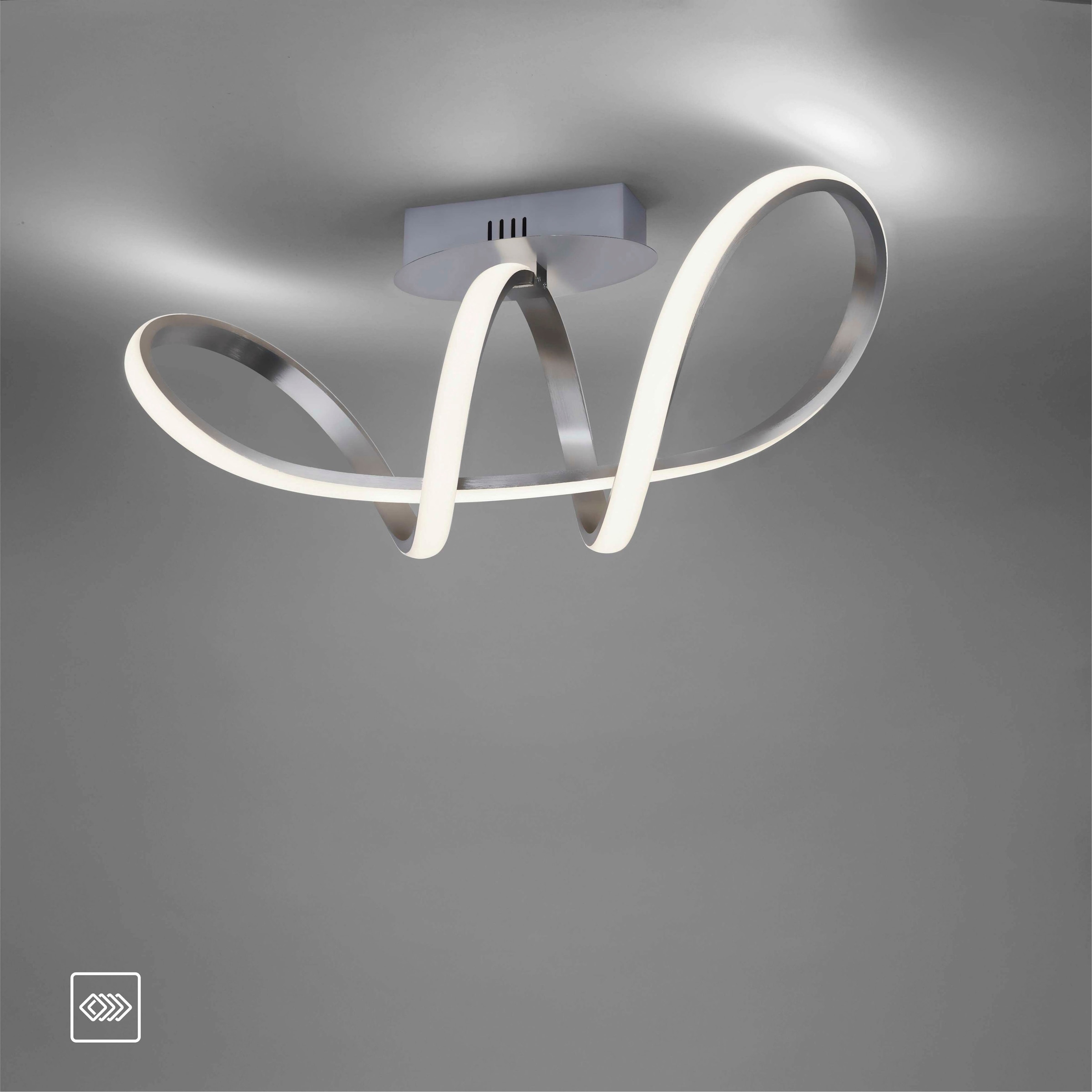 JUST LIGHT Deckenleuchte "MARIA", 1, H: 27cm, 1 Stk., grau, Wohnzimmer, Leuchten, LED, dimmbar, Switchmo