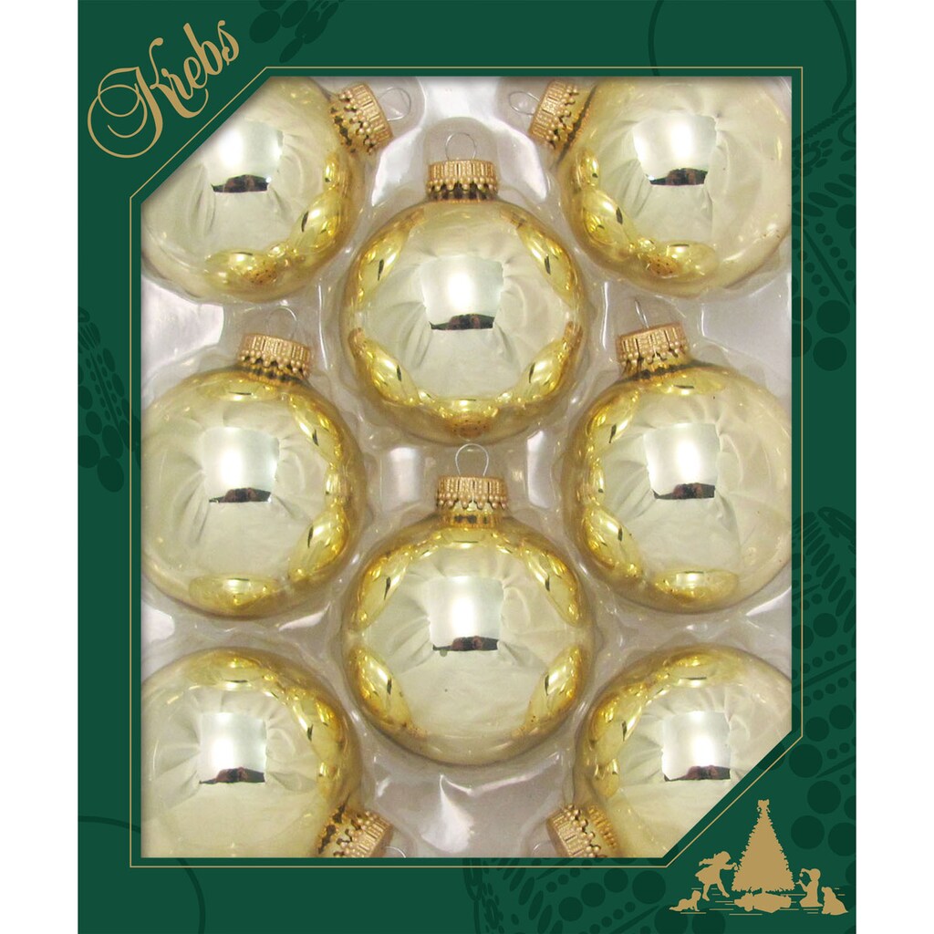 Krebs Glas Lauscha Weihnachtsbaumkugel »CBK70116, Weihnachtsdeko, Christbaumschmuck, Christbaumkugeln Glas«, (Set, 8 St.)