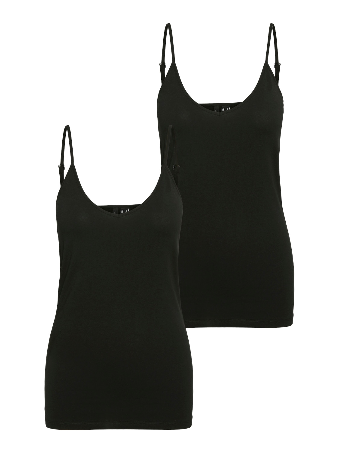 Vero Moda Spaghettitop "VMMAXI MY SOFT V SINGLET 2PACK" 2er-Pack, 2 Baumwollmischung, slim fit