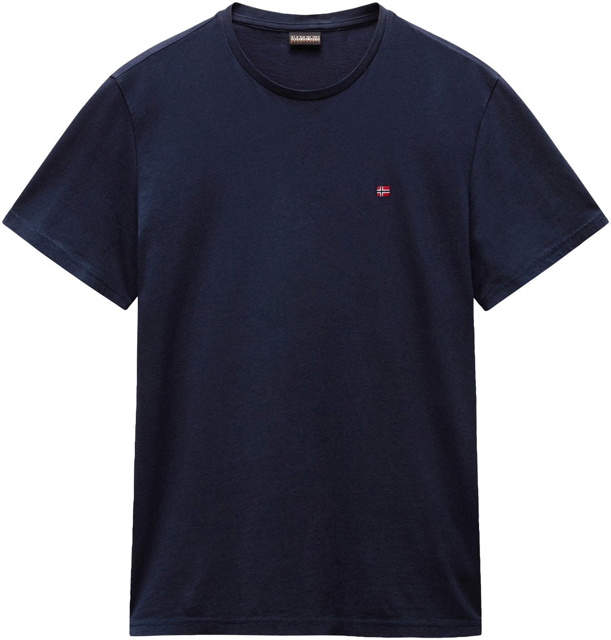 Napapijri T-Shirt "SALIS SS SUM SHARK SKIN HCB" Kurzarm, mit Rundhalsausschnitt, unifarben, aus Baumwolle