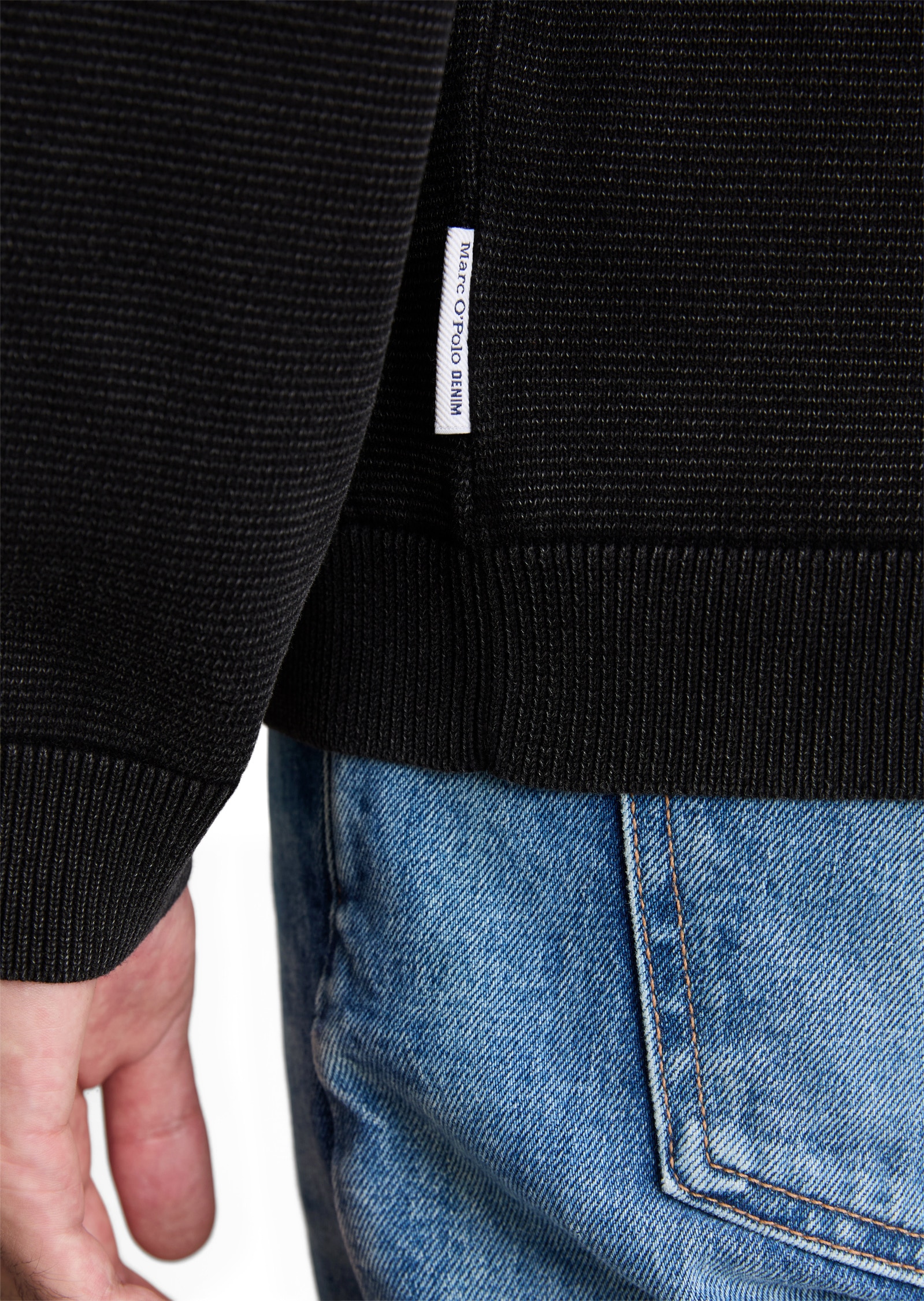 Marc O'Polo DENIM Rundhalspullover »aus reiner Bio-Baumwolle«