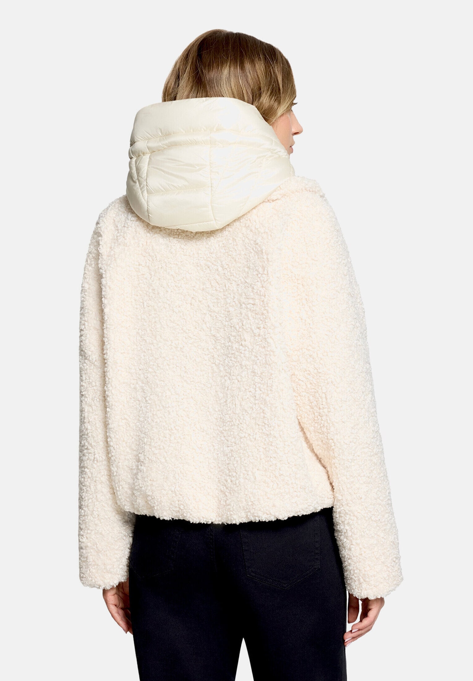 Amber & June Plüschjacke »Damen mit abnehmbarem Westenteil« mit Kapuze