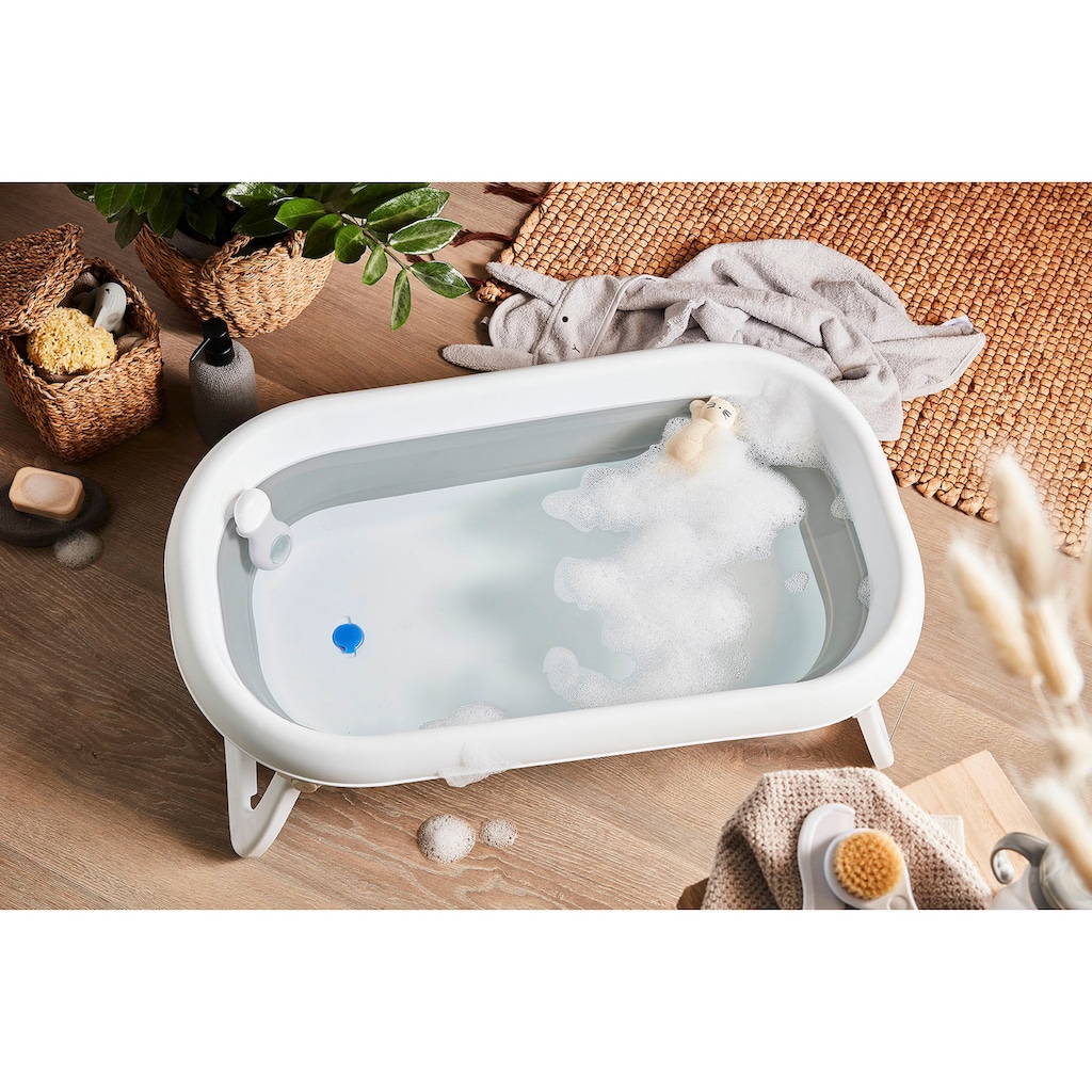 Rotho Babydesign Babybadewanne »Faltbadewanne - Baby Bath 2 go«, Babybadewanne mit Wassertemperaturmessung am Ablaufstopfen