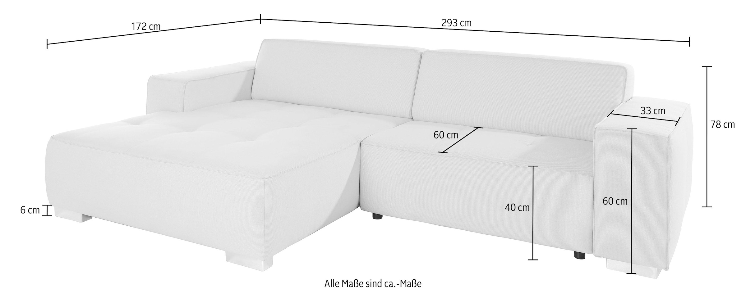 INOSIGN Ecksofa »Sapporo L-Form«, wahlweise Bettfunktion oder Sitztiefenverstellung, Federkern