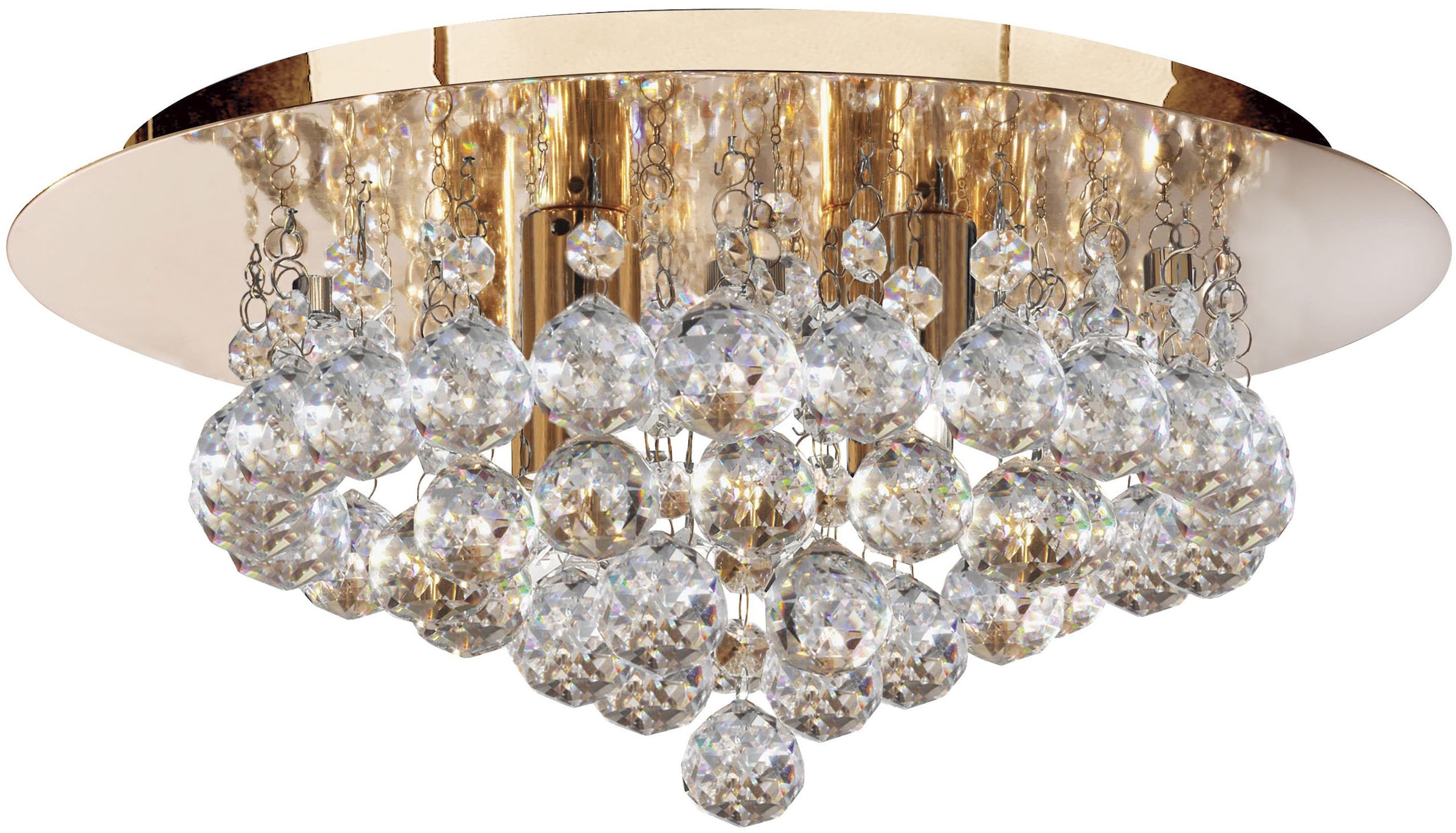 Searchlight Deckenleuchte »Hanna 4Lt Flush - Gold Metal & Clear Crystal« G9 1 Stk.