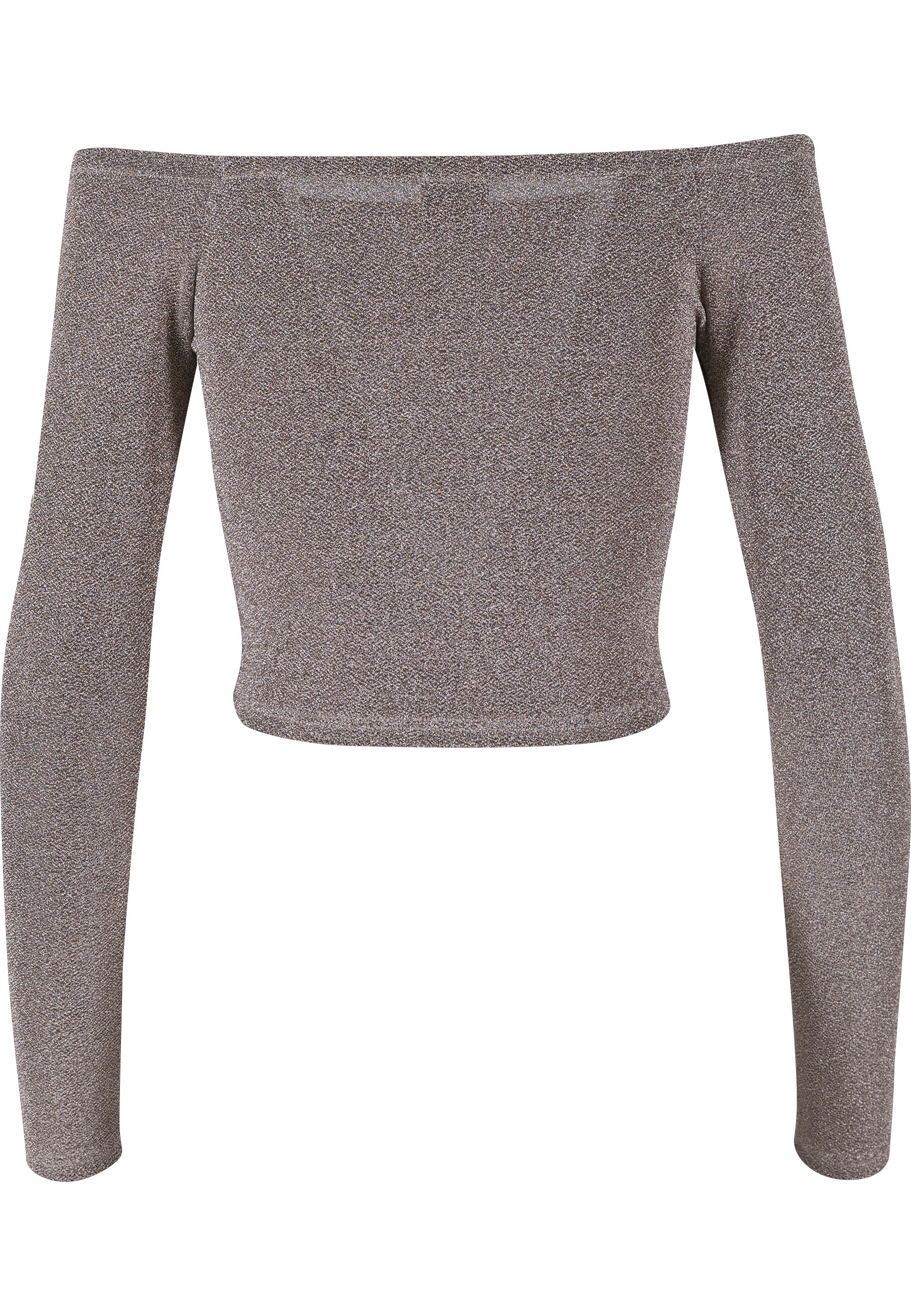 URBAN CLASSICS Longsleeve »Urban Classics Damen Ladies Off Shoulder Glitter Longsleeve« 1 Stk.
