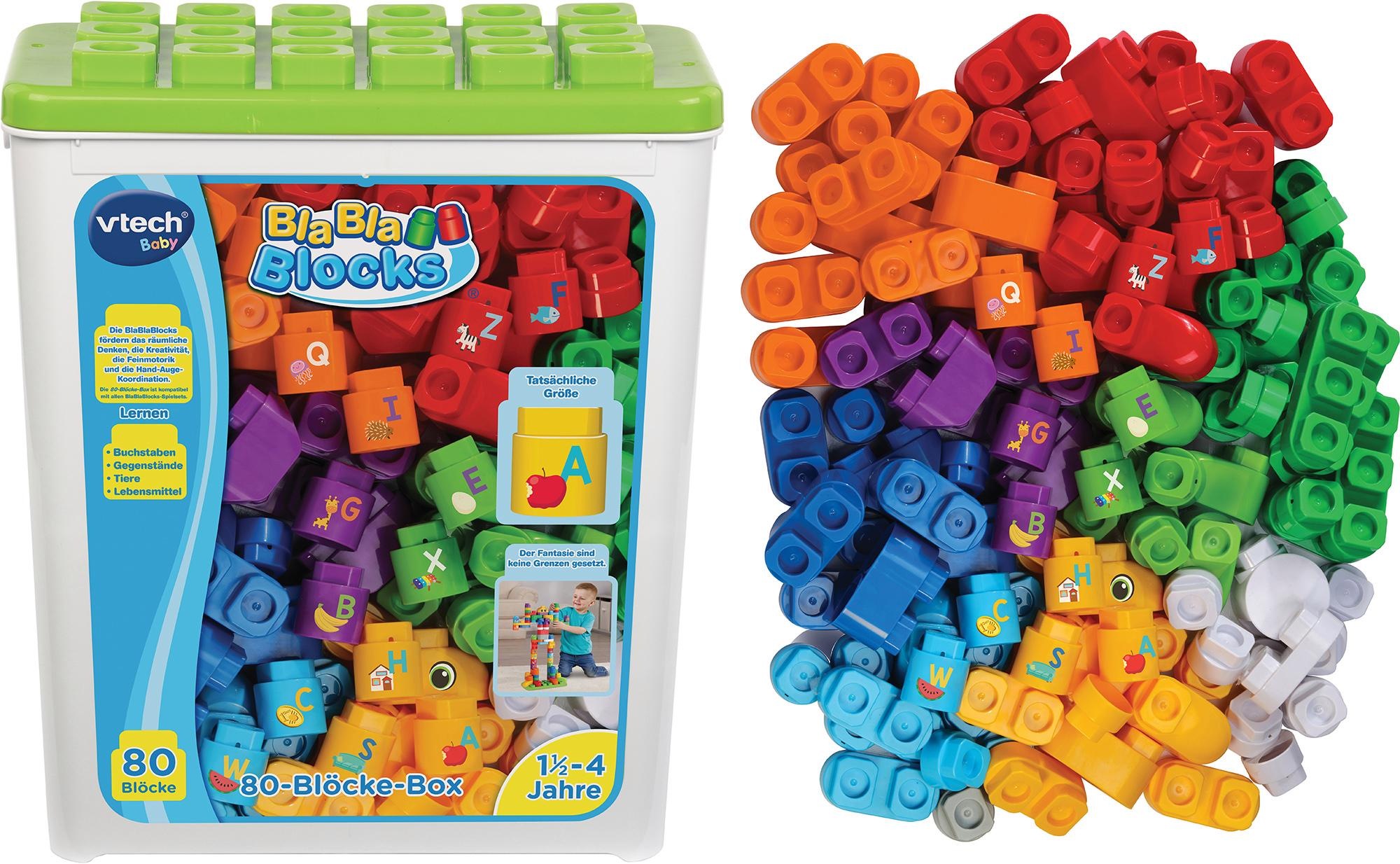 Konstruktionsspielsteine BlaBlaBlocks - 80-Blöcke-Box, Kunststoff, (80-tlg.)