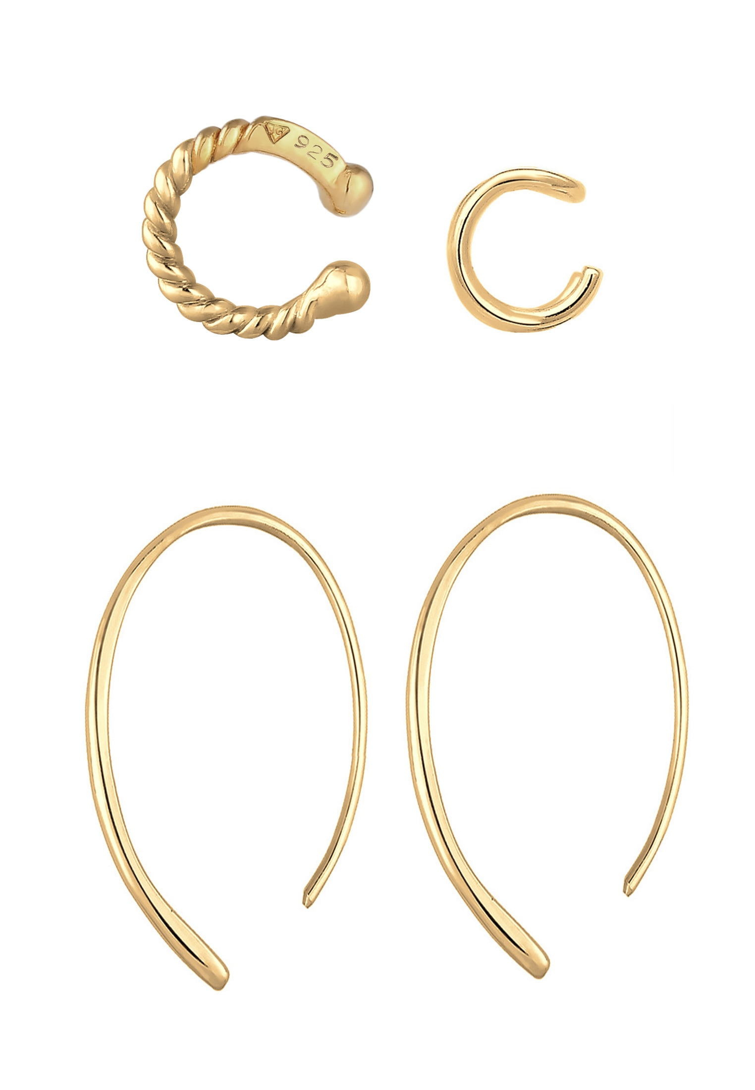 Elli Ohrring-Set »Basic Set Creolen Earcuff Blogger Trend 925 Silber«