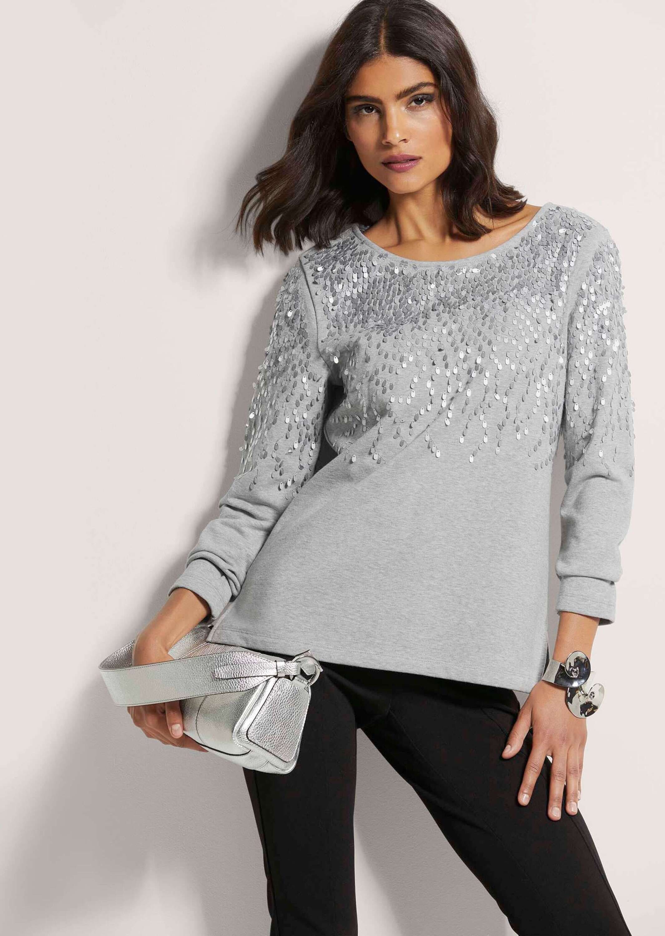 MADELEINE Langarmshirt »Sweatshirt Glitzeroberteil mit funkelnden Details« Glanzeffekte durch Pailletten