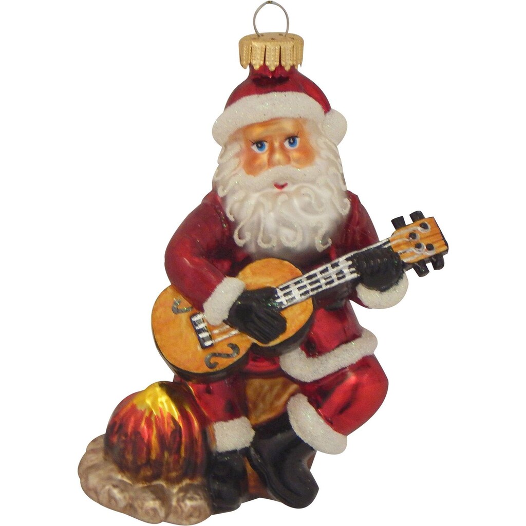 Krebs Glas Lauscha Christbaumschmuck »Gitarre spielender Weihnachtsmann, Weihnachtsdeko, Christbaumschmuck«, (1 tlg.)
