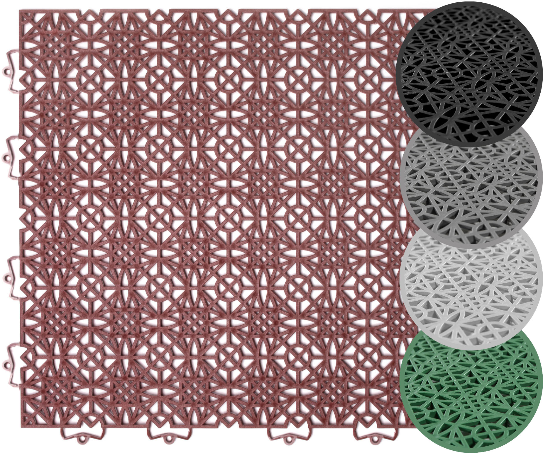 Kunststoff-Fliesen ANDIAMO, B:380mm L:380mm, orange, Polypropylen (PP), Balkon, Hartbodenbeläge, "Terrassenfliesen Terra Sol, Made in Swiss", Outdoor