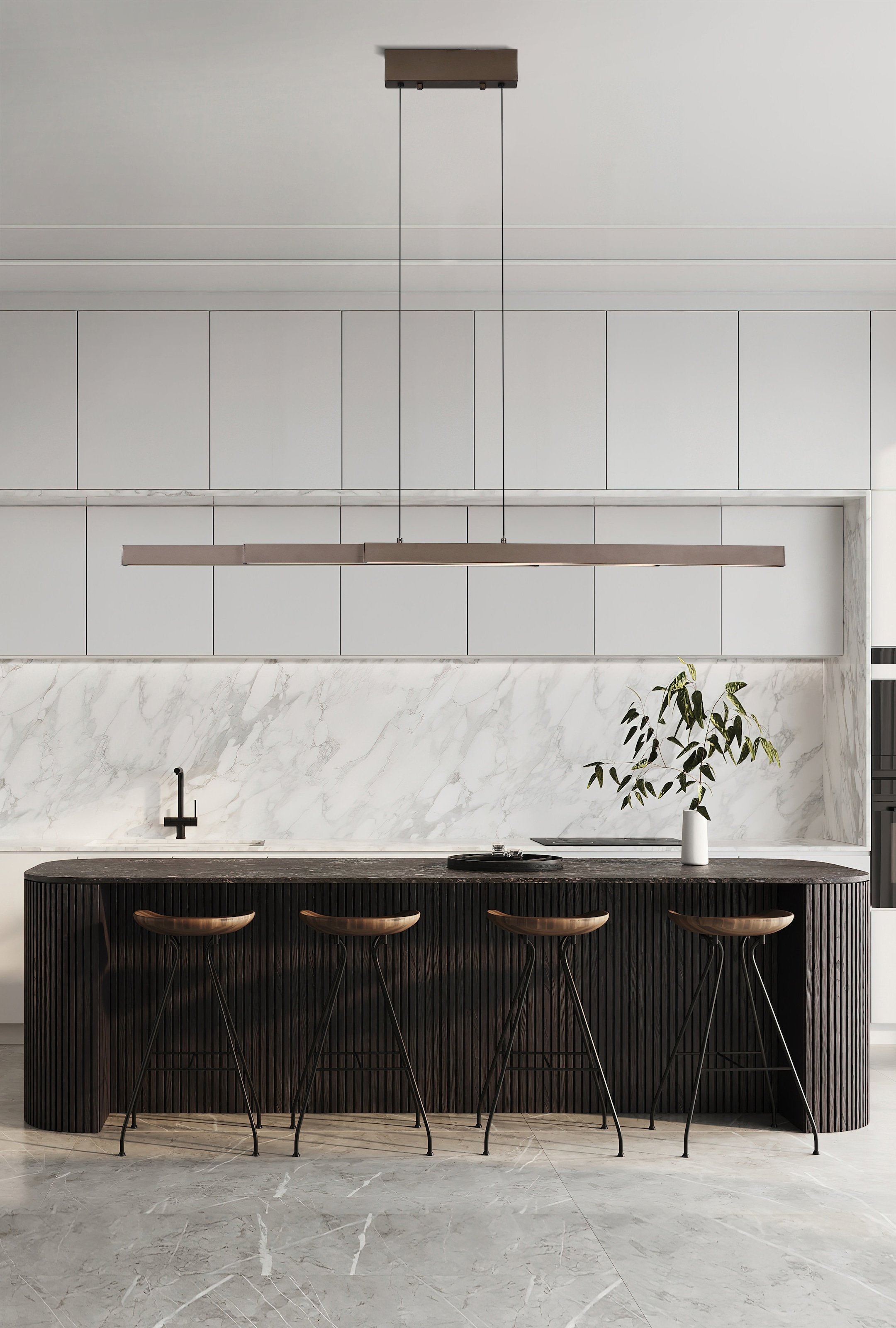 Searchlight LED Pendelleuchte »Linearer LED-Pendel, Latte« LED-Modul 1 Stk.