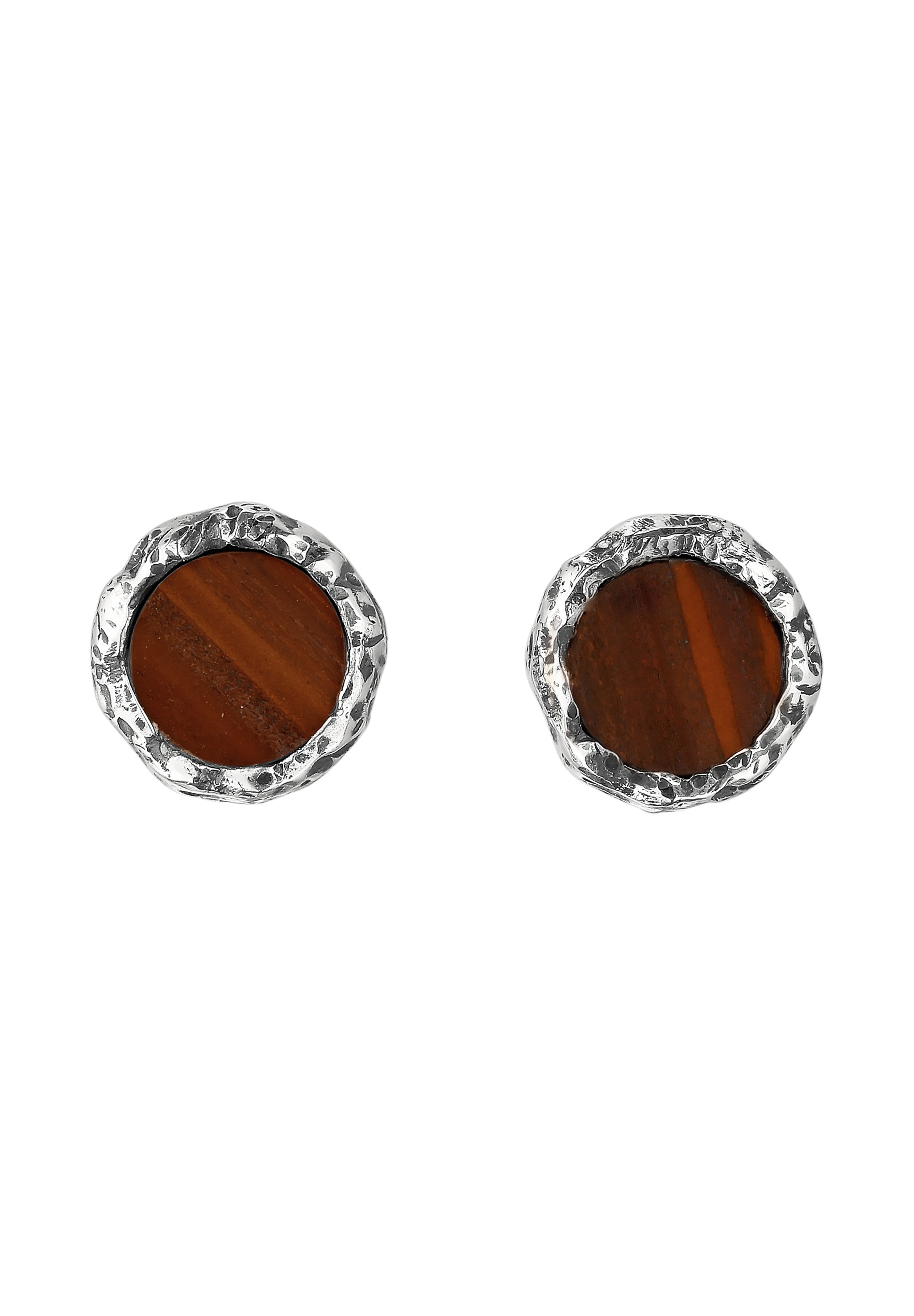HAZE & GLORY Paar Ohrstecker »Ohrringe Ohrstecker Jasper Braun 925 Sterling Silber«