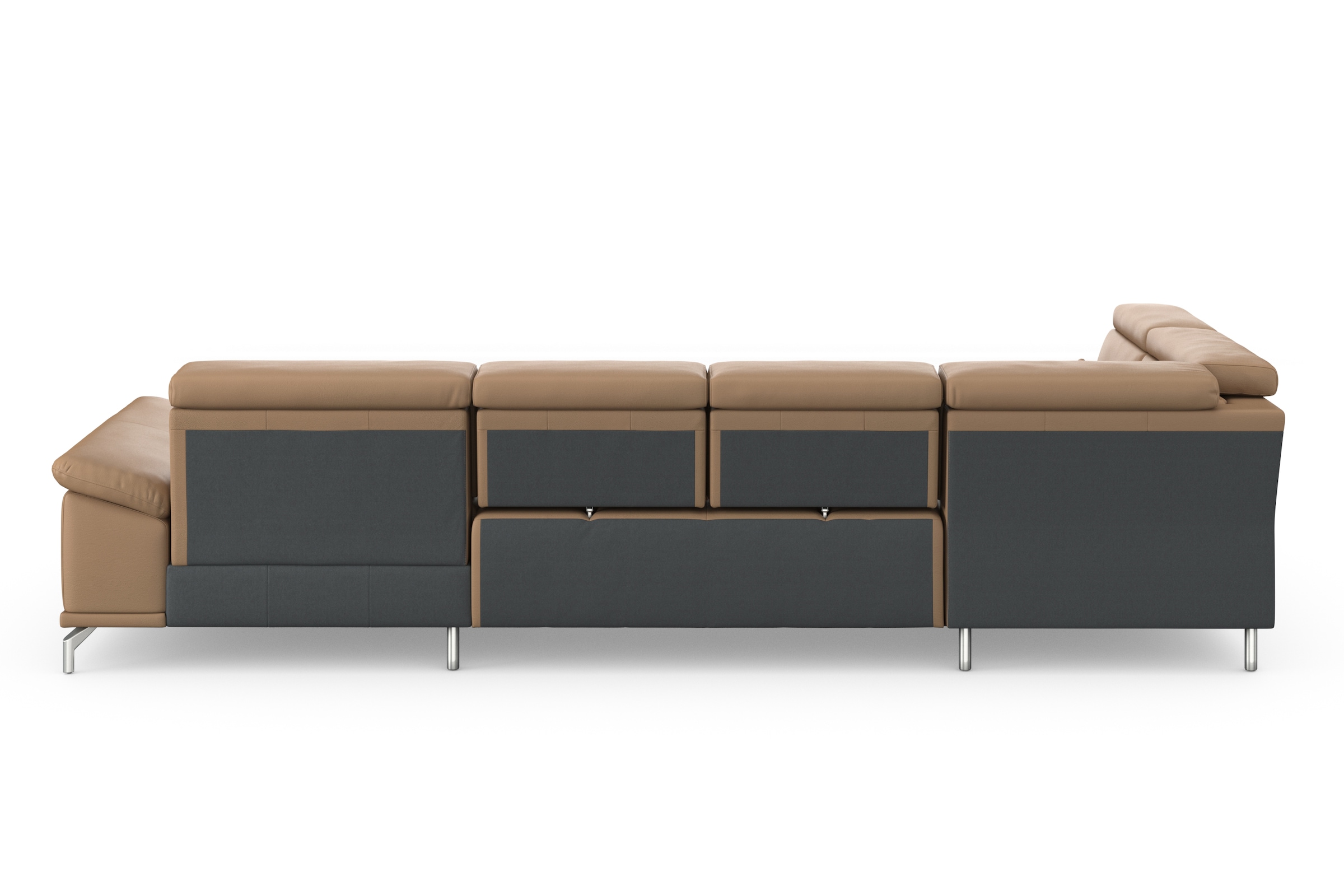 sit&more Wohnlandschaft »Cabrio U-Form, mit Sitztiefenverstellung, Arm- und Kopfteilverstellung«, 3 Nierenkissen, Federkern, optional Bettfunktion und Stauraum