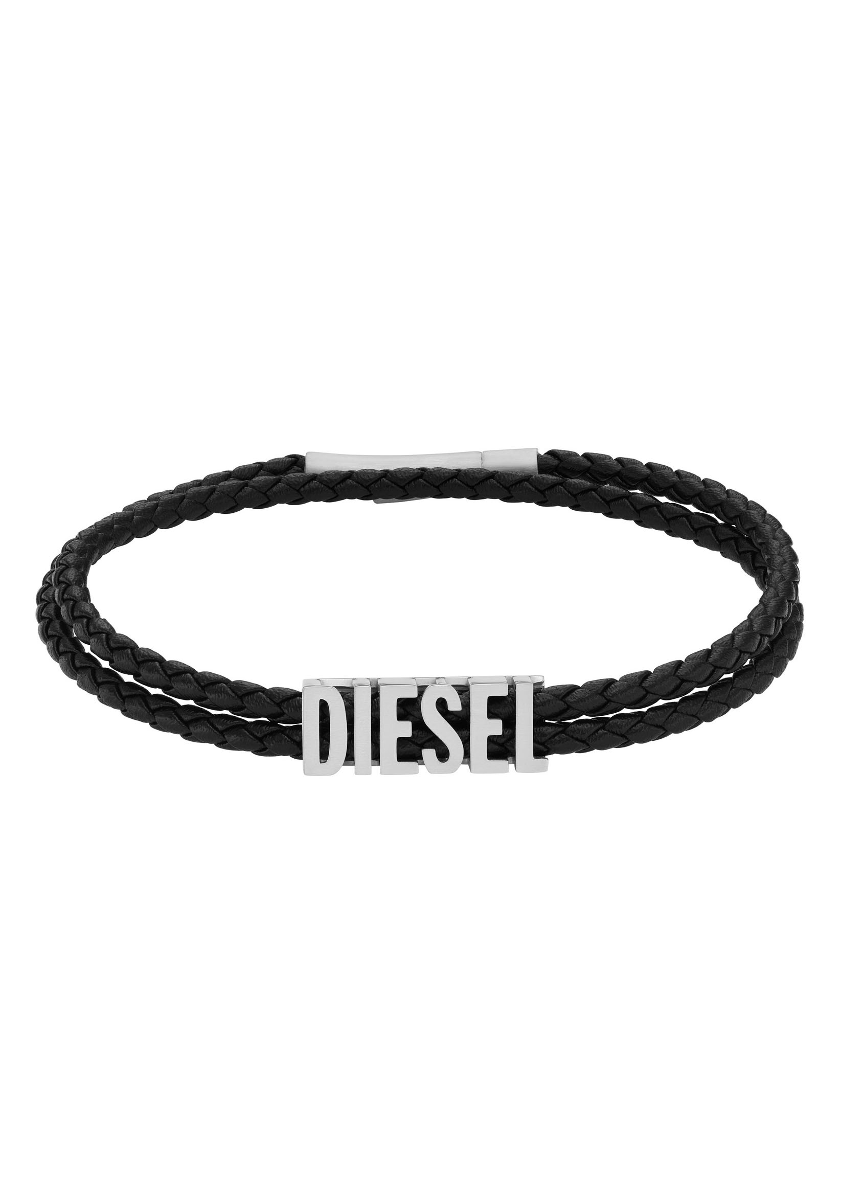 Diesel Armband »Schmuck Edelstahl Armschmuck Lederarmband«, mit Zirkonia (synth.)