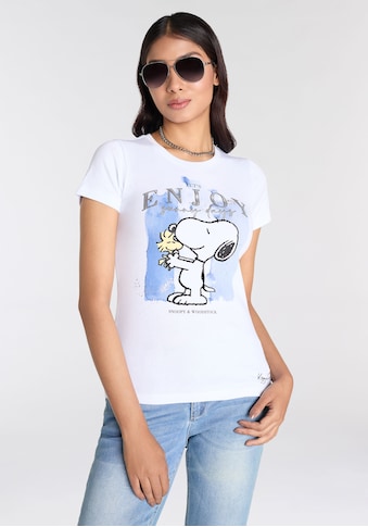 Kurzarmshirt, mit lizensiertem Snoopy Print Originaldesign NEUE-KOLLEKTION