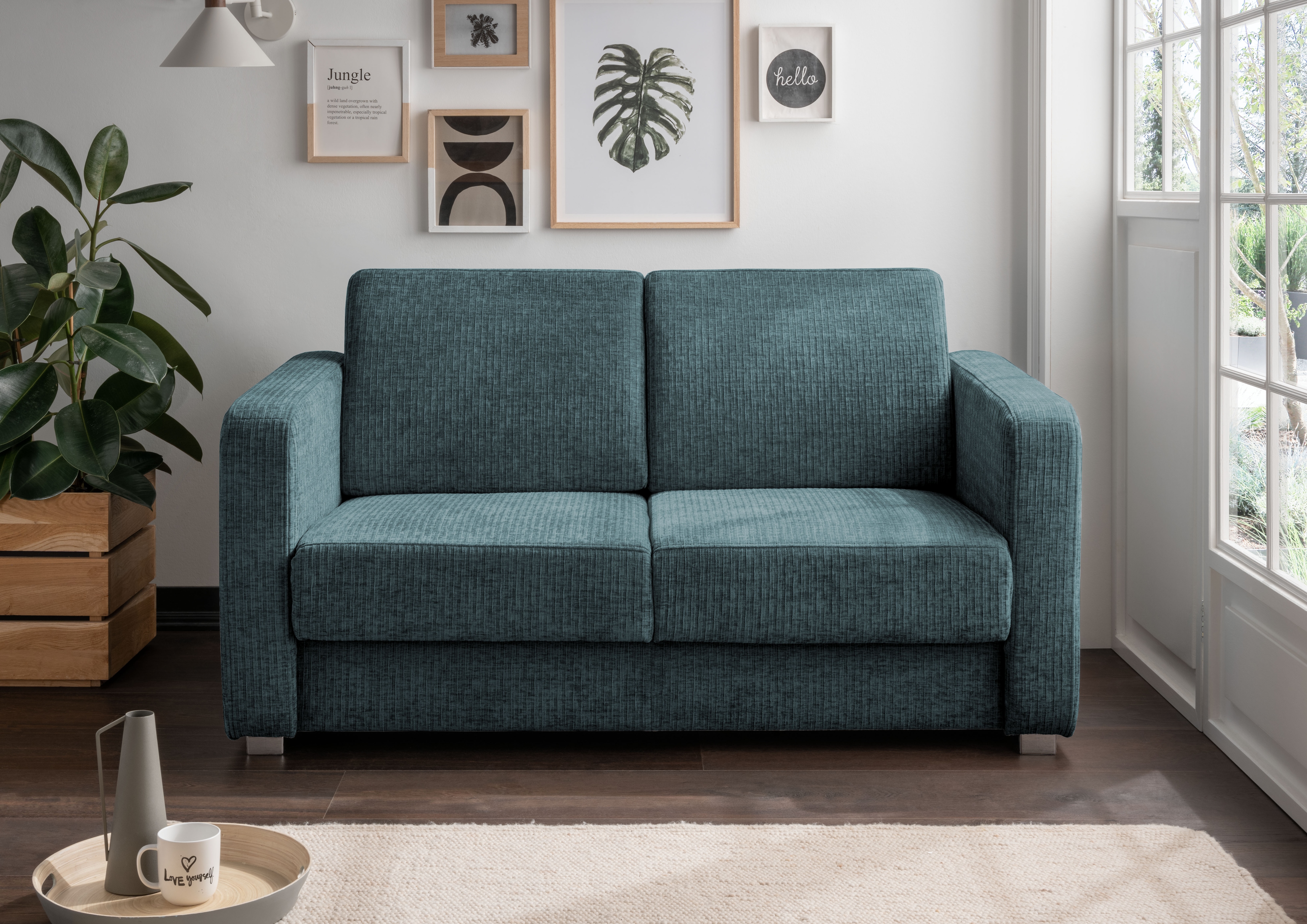 Home affaire Schlafsofa "MIA modern und bequem, schmale Armlehnen, Einzelauszug" mit 2 Einzelauszügen als Längsschläfer