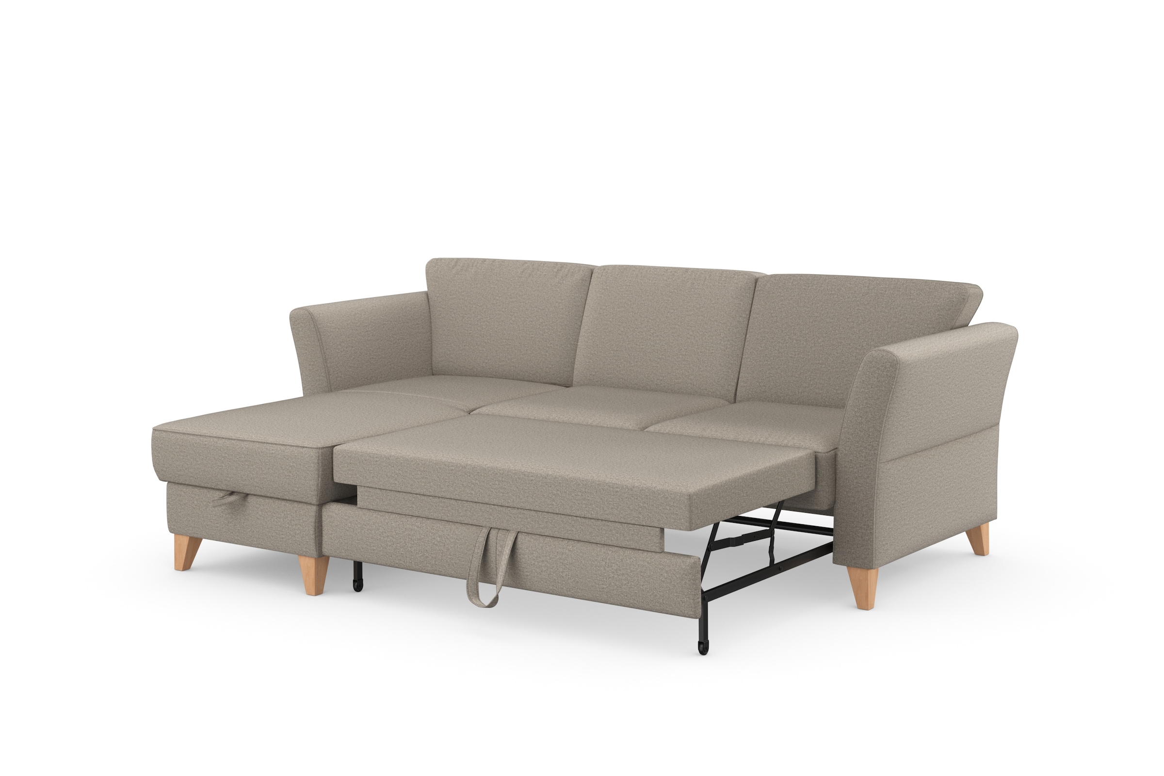sit&more Ecksofa »Visby L-Form«, Wahlweise mit Bettfunktion und Bettkasten, frei im Raum stellbar