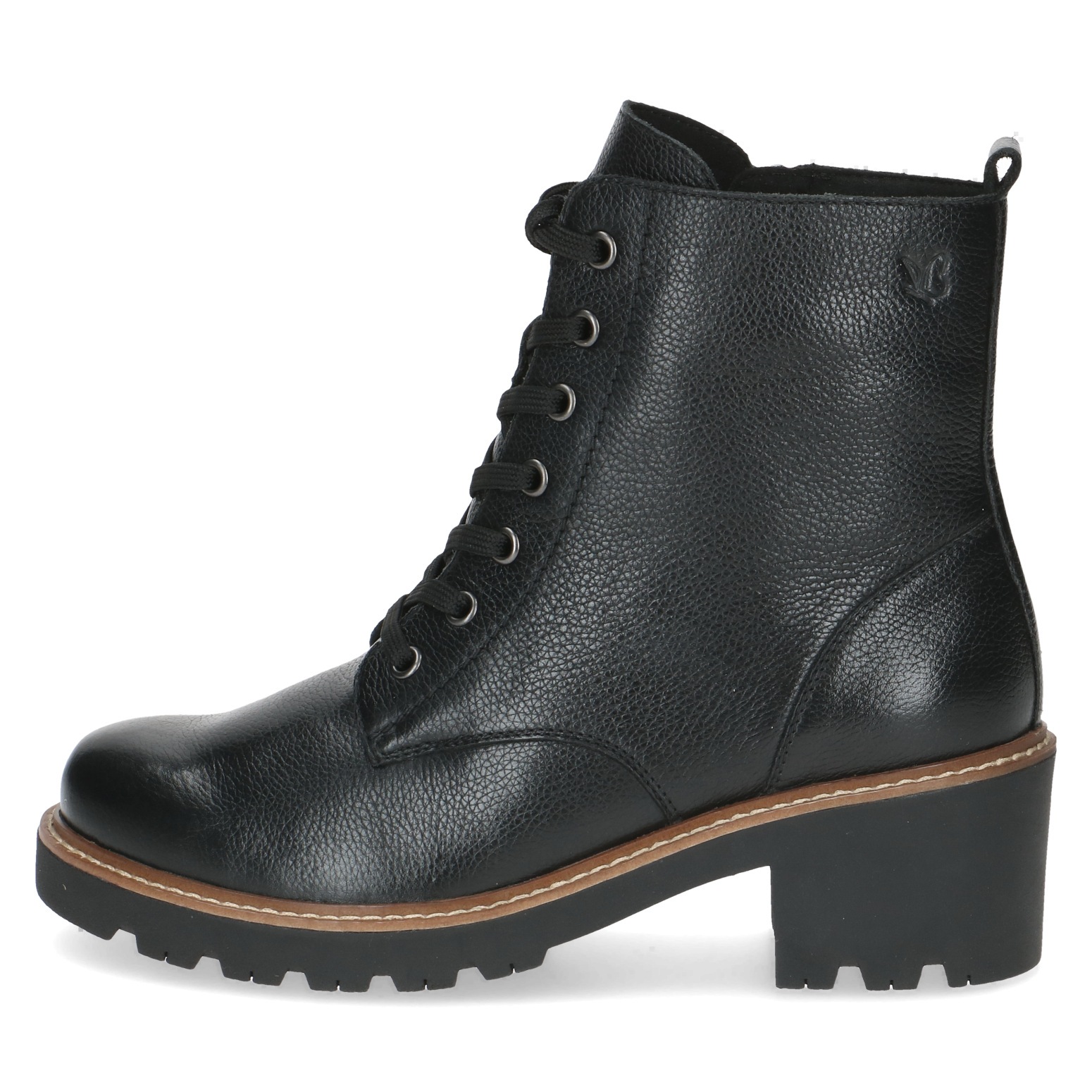 Caprice Schnürstiefelette, Blockabsatz, Schnürboots, Herbstboots mit dezenter Logoprägung