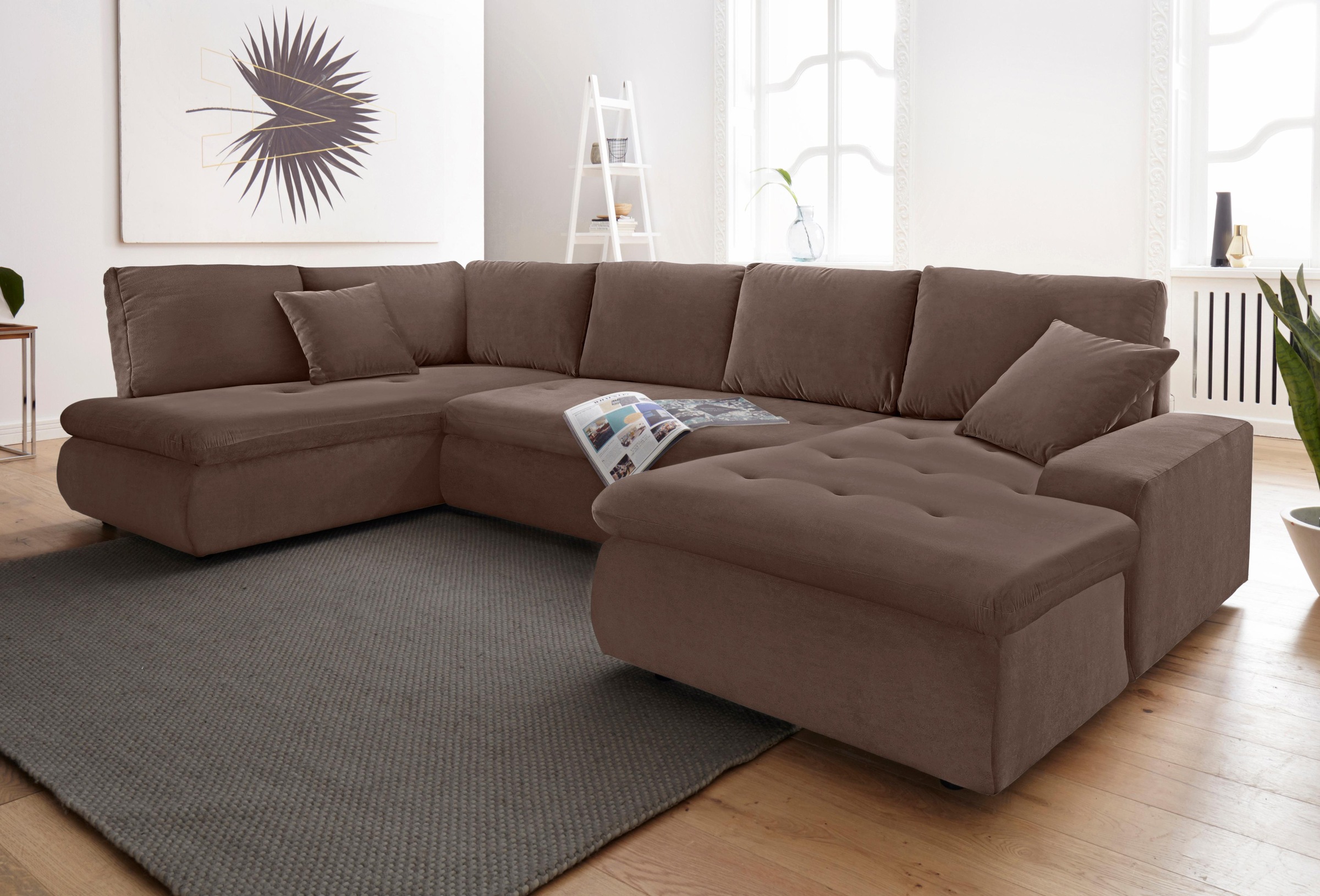 TRENDMANUFAKTUR Wohnlandschaft »Indie II, tolle Detailverarbeitung, bequem und komfortabel im Sitz«, wahlweise mit Bettfunktion, U-Form