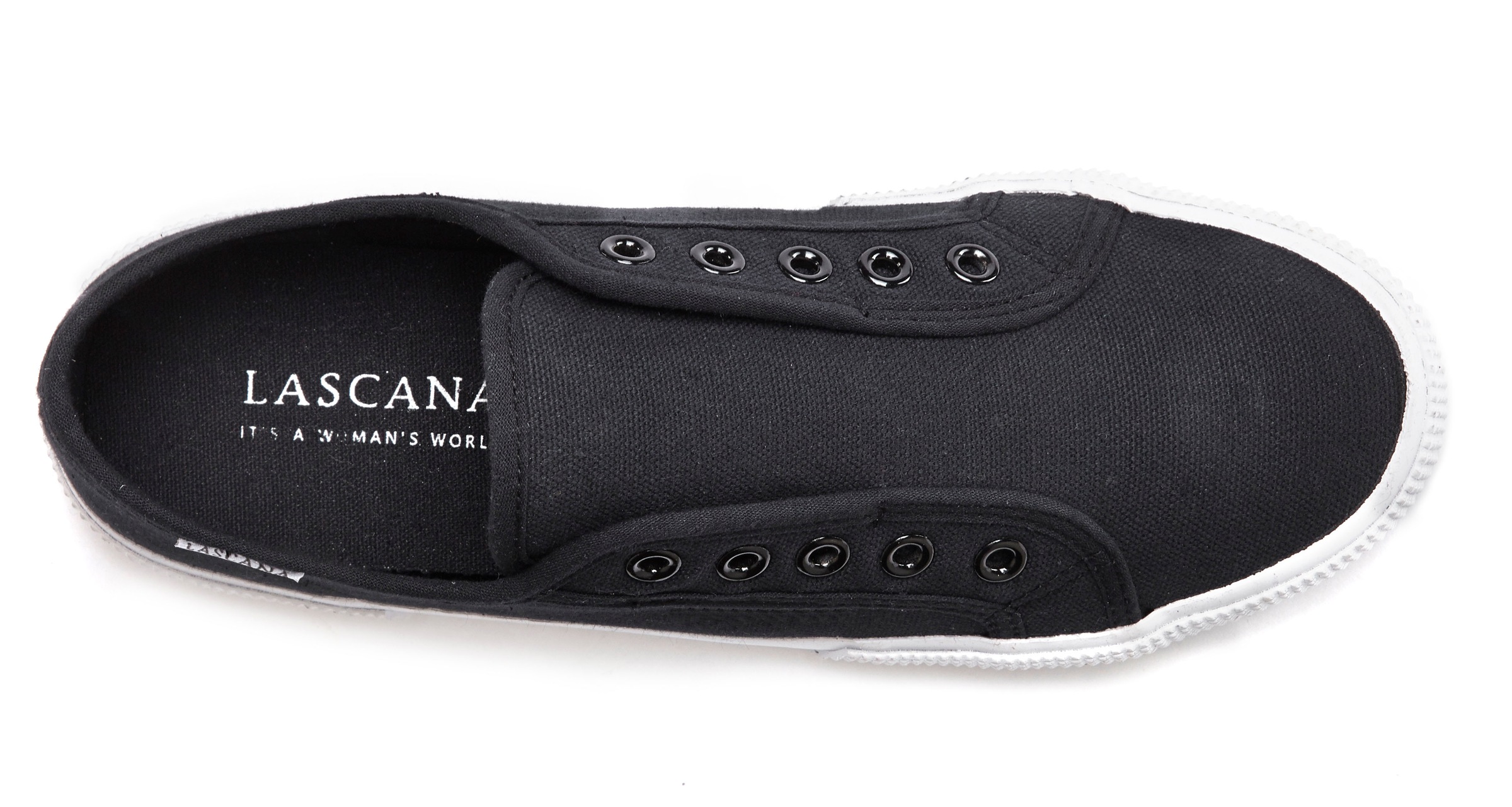 Sneaker LASCANA "Slip-On-Sneaker", Damen, Gr. 37, schwarz, Obermaterial: 100% Textilmaterial. Decksohle: 100% Textilmaterial. Futter: 100% Textilmaterial. Laufsohle: 100% Synthetik, unifarben, Basic, Schuhe Damenschuh Skaterschuh Sneaker low Slip-on-Sneak 2