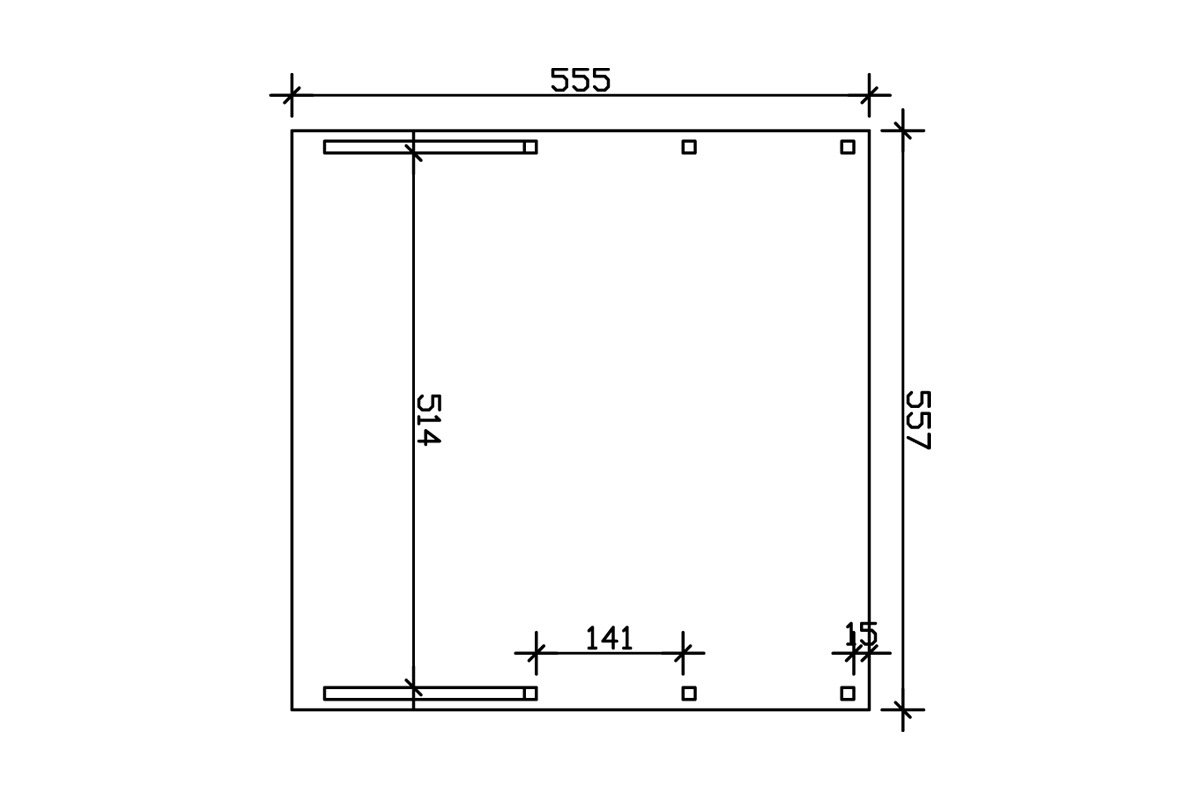 Skanholz Doppelcarport »Friesland Set 8«, Fichtenholz, 514 cm, dunkelgrau