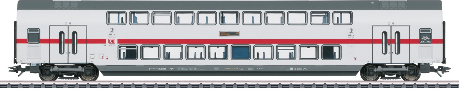 Märklin Personenwagen »IC2 Doppelstock-Mittelwagen DBpza 682.2, 2. Klasse - 43489«, mit Lichteffekten; Made in Europe