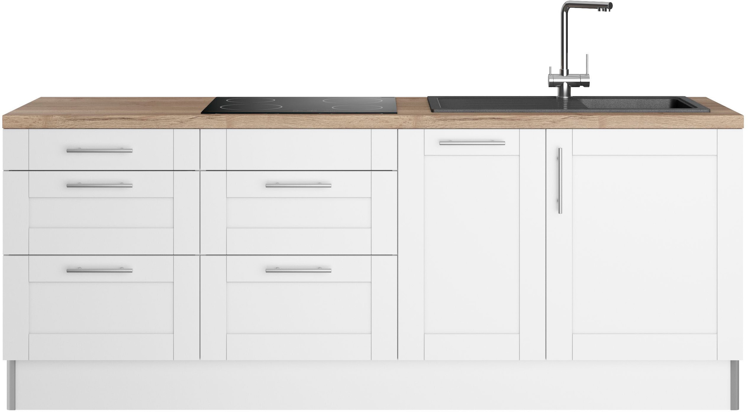KOCHSTATION Küche "KS-Ahus", Breite 225 cm, wahlw. Mit E-Geräten, Soft Clos günstig online kaufen