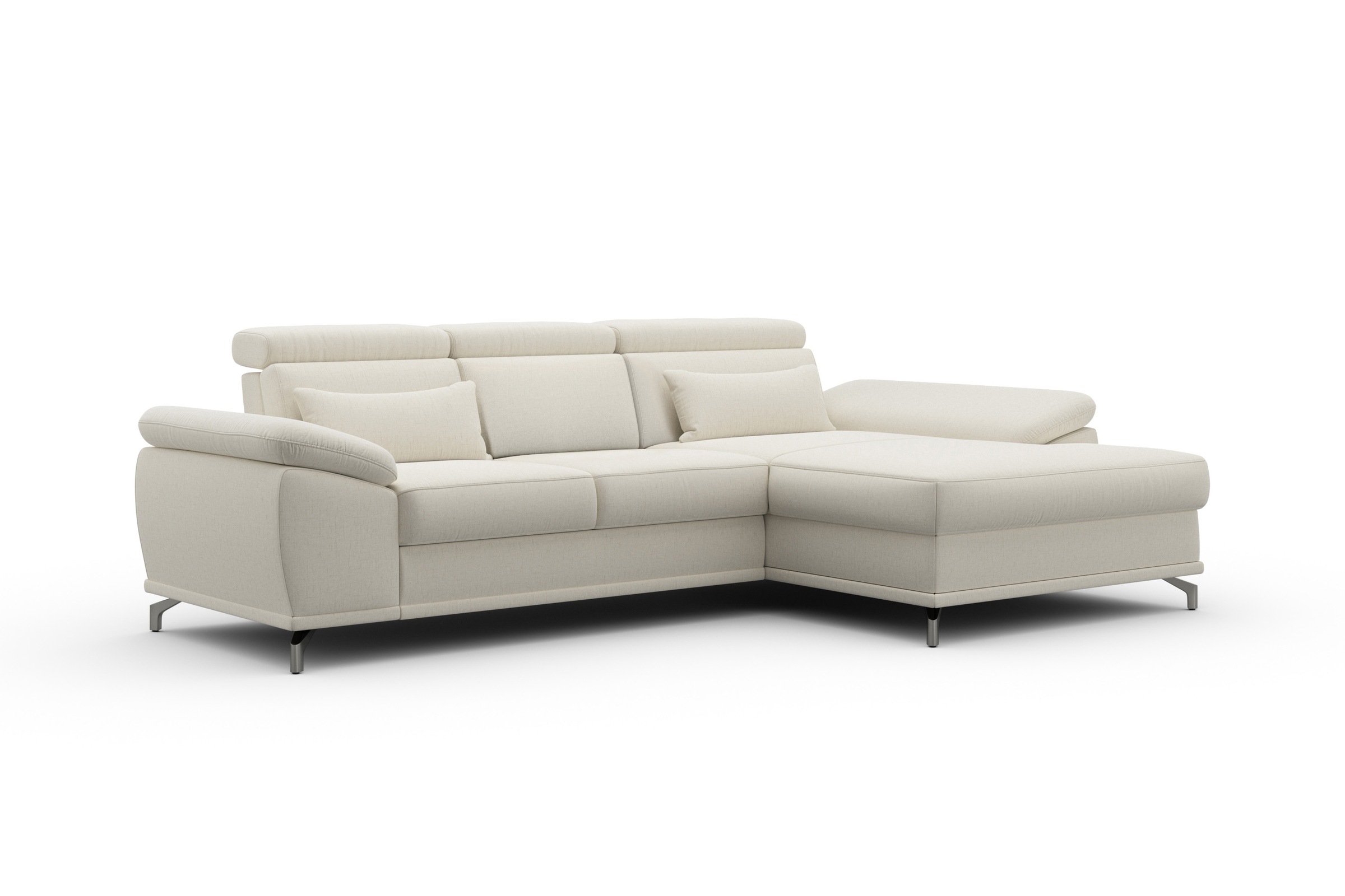sit&more Ecksofa »Cabrio L-Form, mit Sitztiefenverstellung, Arm- und Kopfteilverstellung«, 2 Nierenkissen, Federkern, optional Bettfunktion und Stauraum