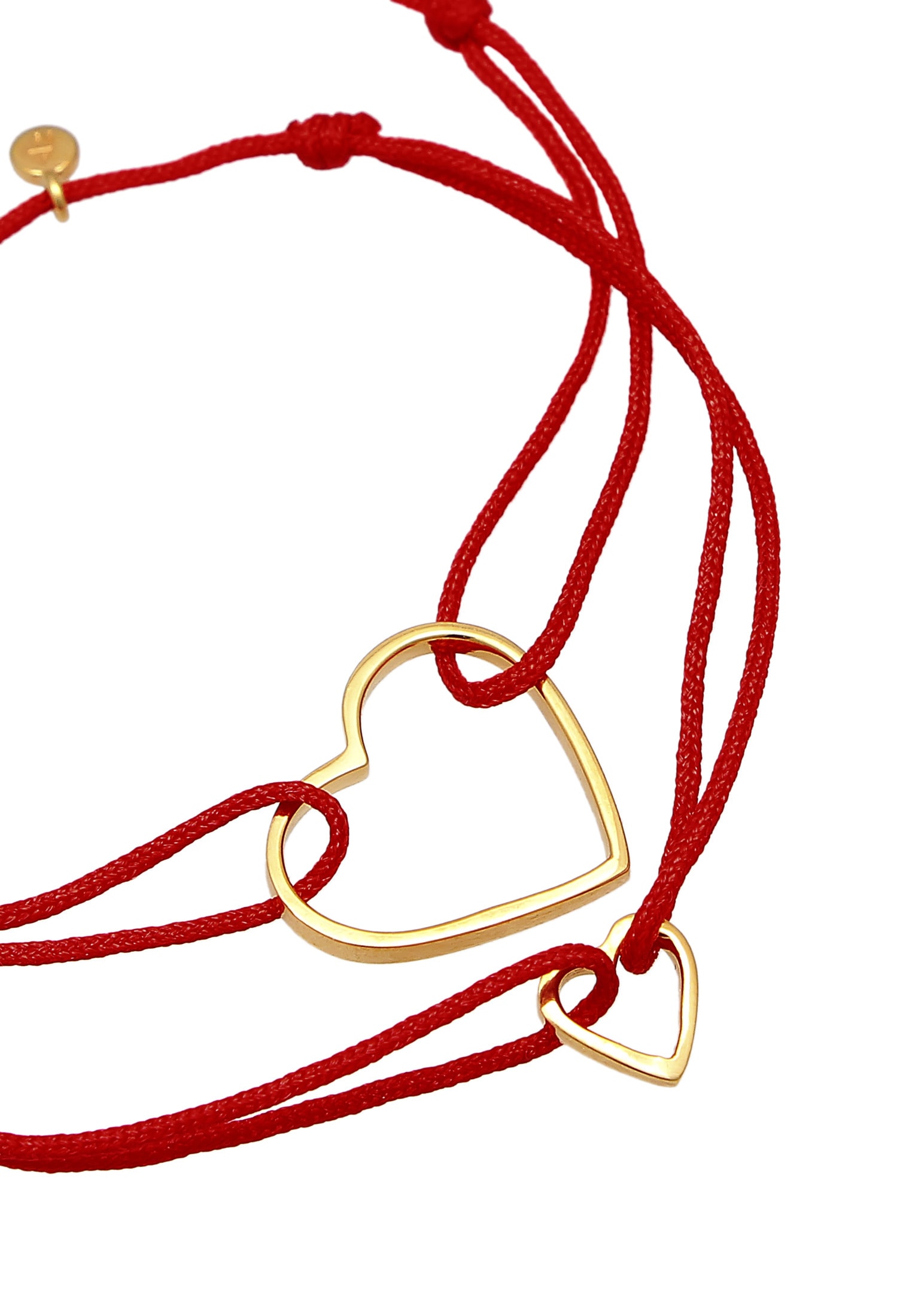 Elli Armketten Set »Armband Herz Mutter Kind Nylon 925 Silber vergoldet«