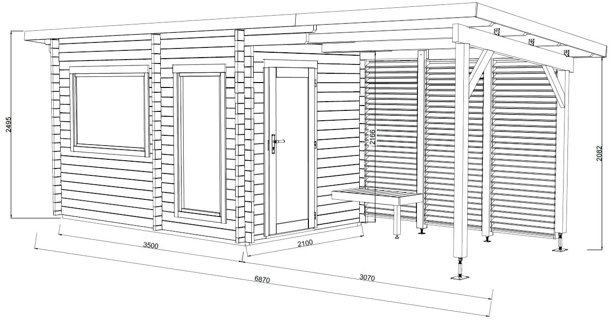 Palmako Sauna »Sanna 6,8+5,9 m²«