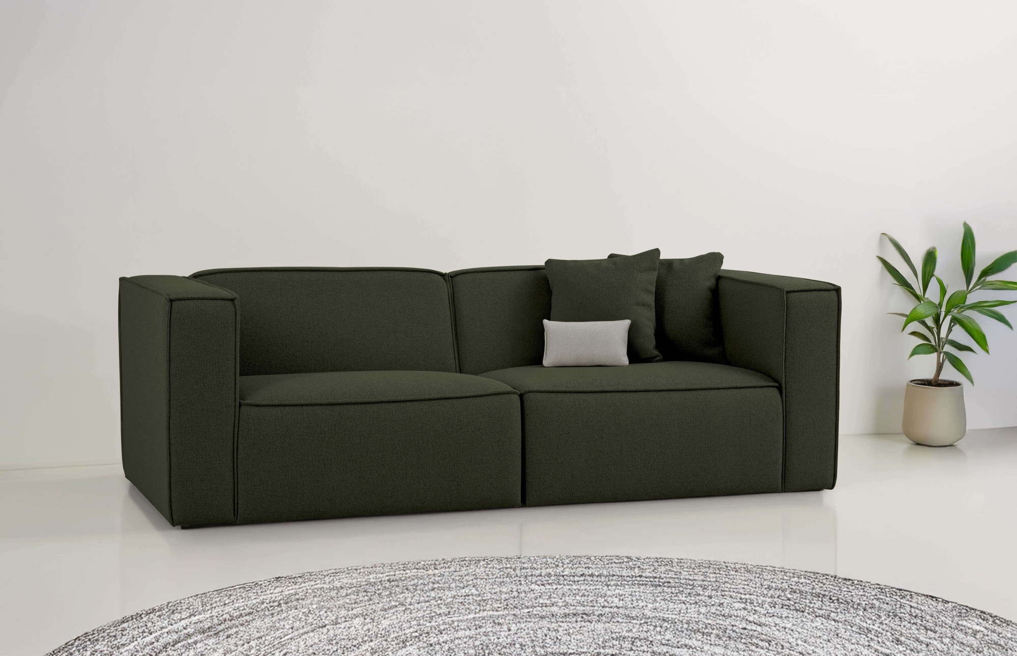 OTTO home 3-Sitzer "Tammie", Breite 222 cm, Webstoff fein, bodentief, mit W günstig online kaufen