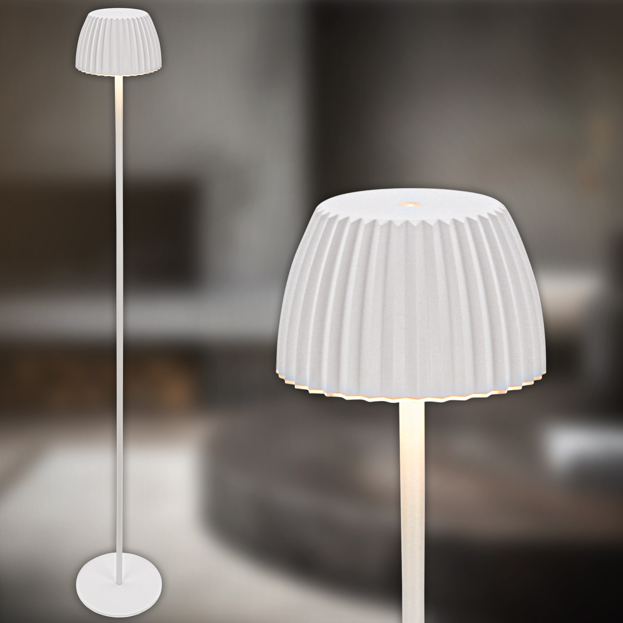 Briloner Leuchten LED Stehlampe »Akku LED Stehleuchte, weiß«