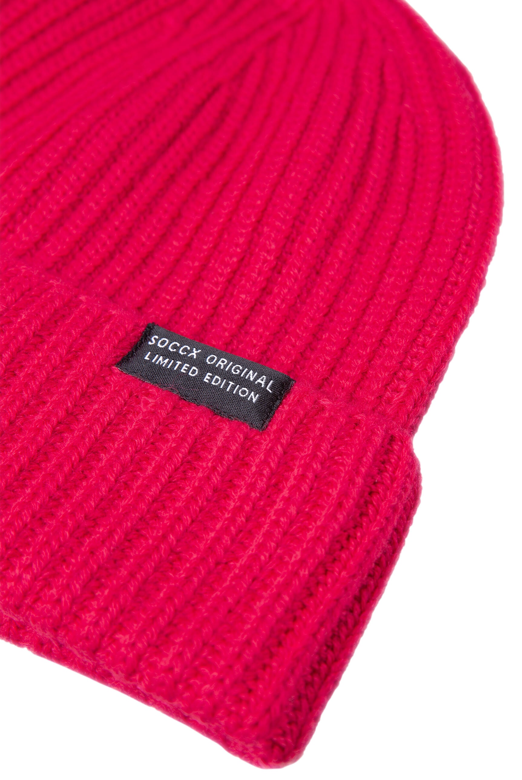 SOCCX Strickmütze mit breitem Umschlag