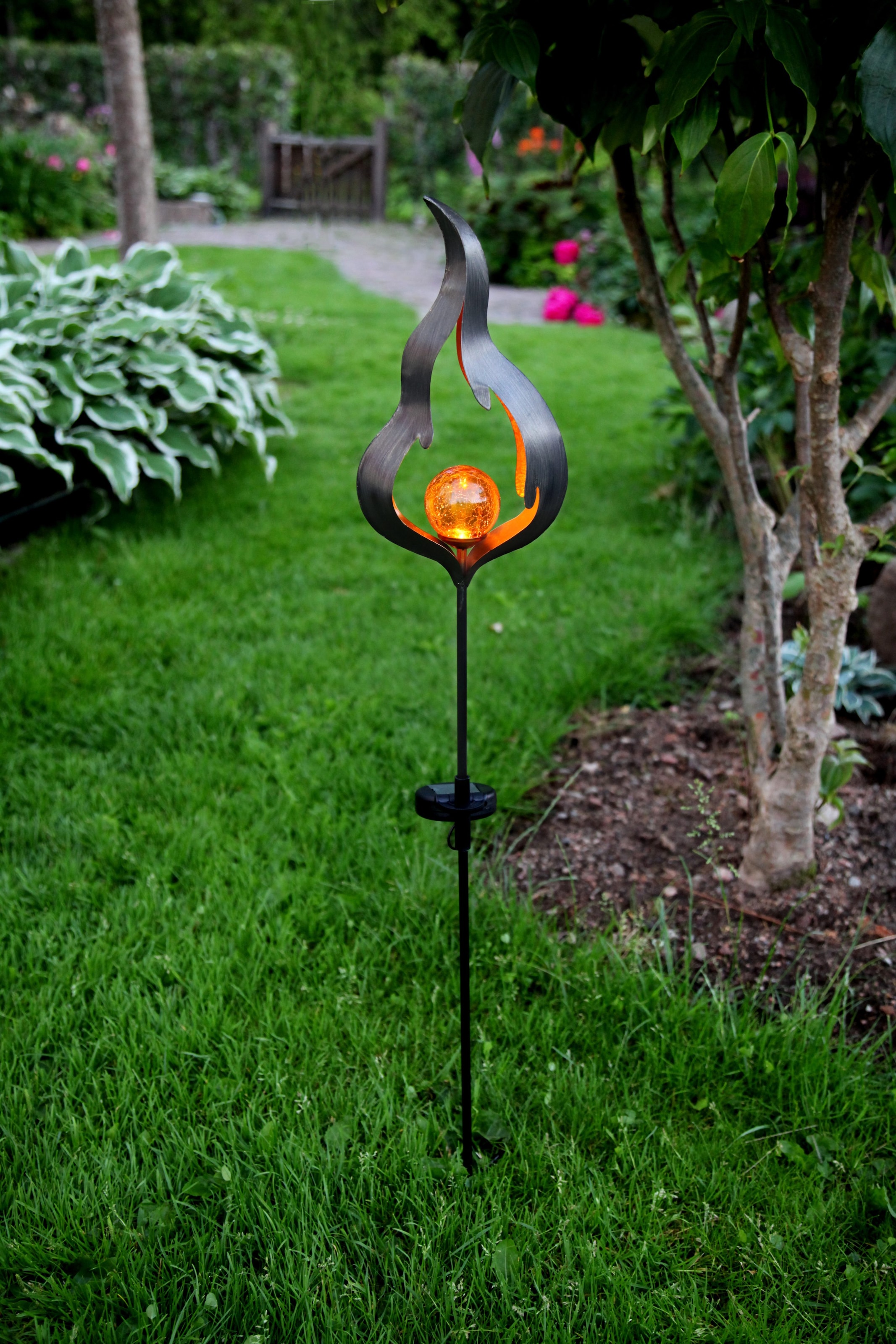 Parforce Traditional Hunting LED Solarleuchte »Solar Dekoration Melilla« LED-Board 1 Stk. bernsteinfarben Dämmerungssensor, amberfarbenes Licht, Schalter,