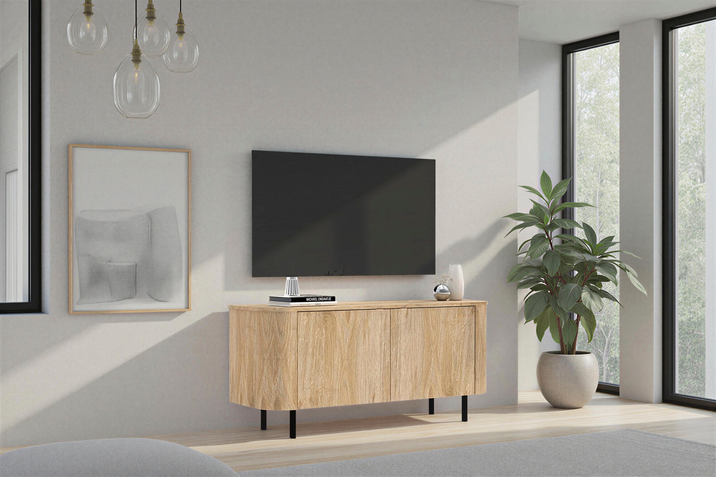 Home affaire Lowboard "Murano, 131 cm breit, 2 Türen, TV-Schrank, TV-Kommod günstig online kaufen