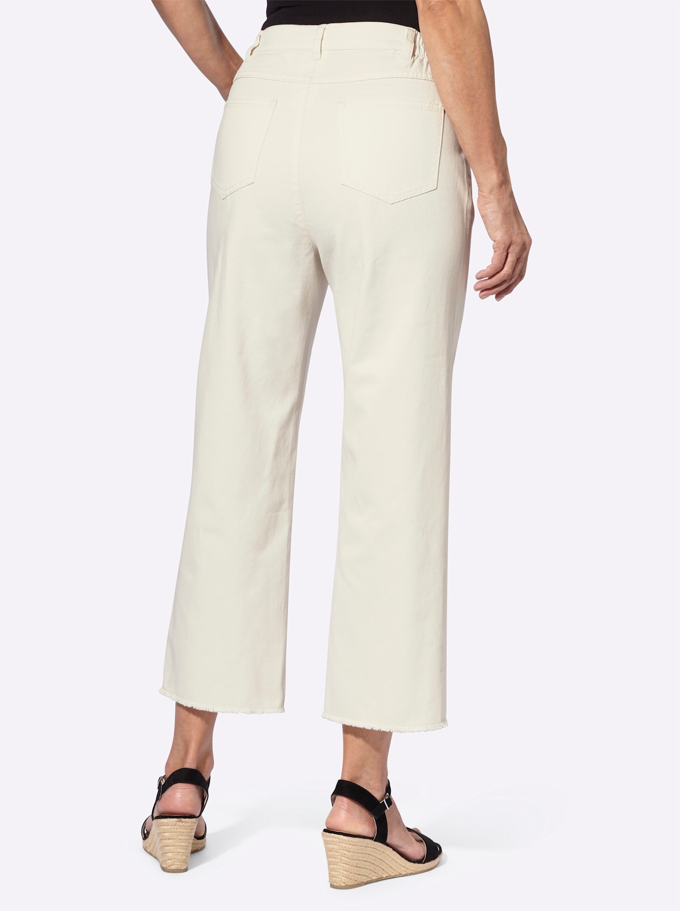 7/8-Jeans CLASSIC BASICS, Damen, Gr. 54, Normalgrößen, beige (ecru), 100% Baumwolle, gemustert, unifarben, 7/8-Länge, Jeans 2