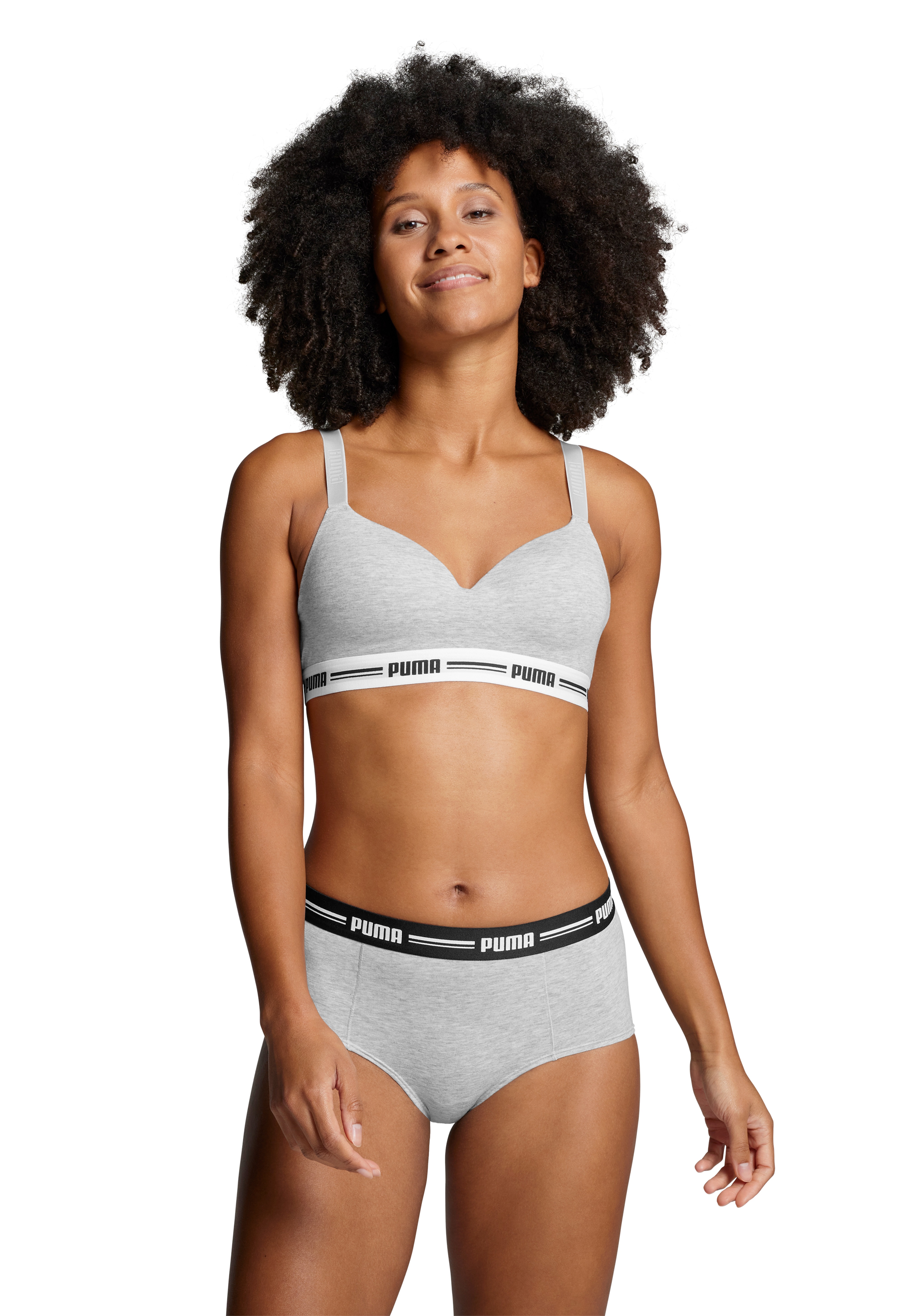 Thumbnail - PUMA Panty "PUMA WOMEN MINI SHORT 2P" 2er Pack, schmaler Logo-Gummibund
