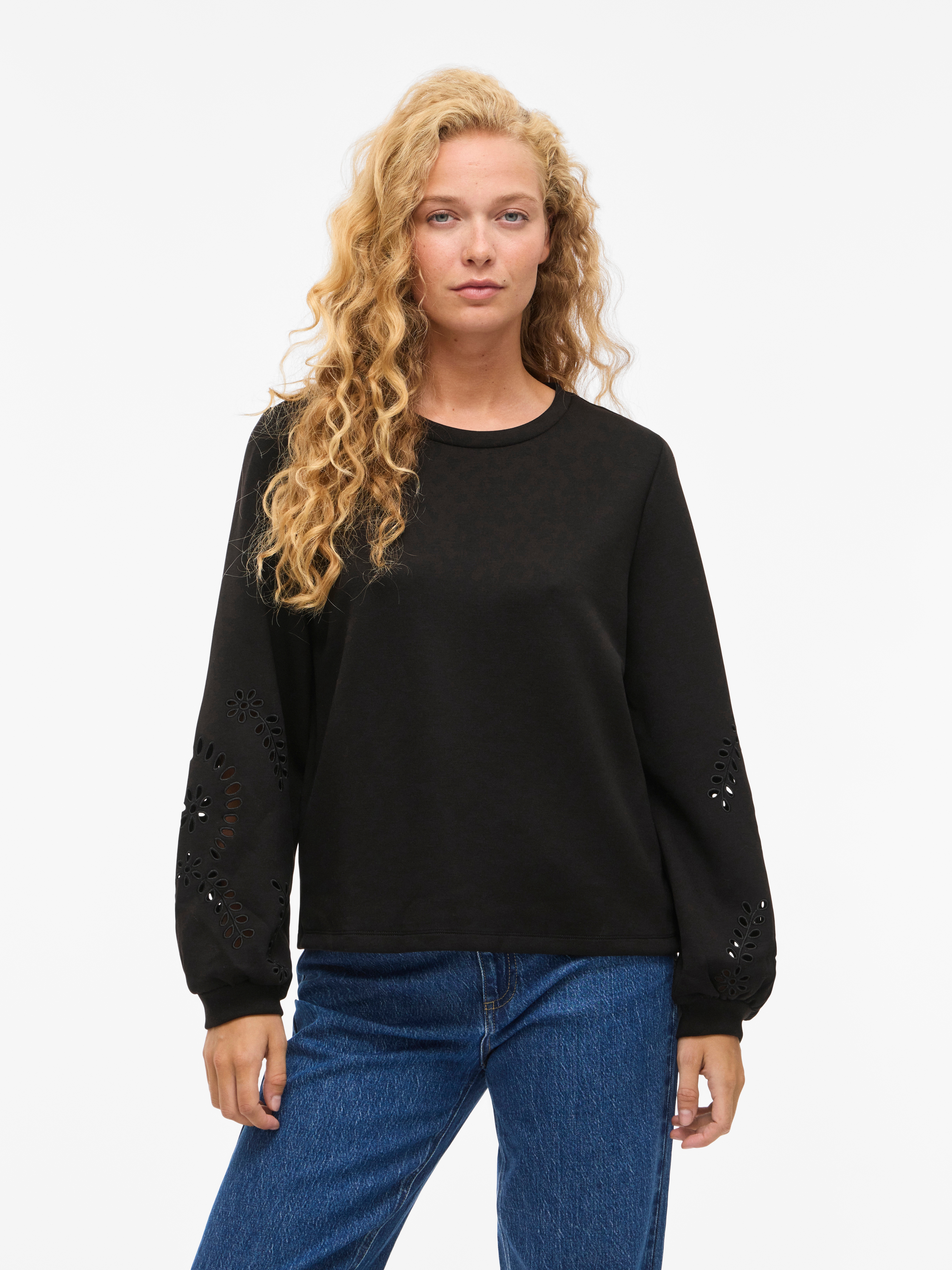 Vila Sweatshirt "VISANDY L/S DETAIL SWEAT TOP - NOOS", Viskosemischung, regular fit