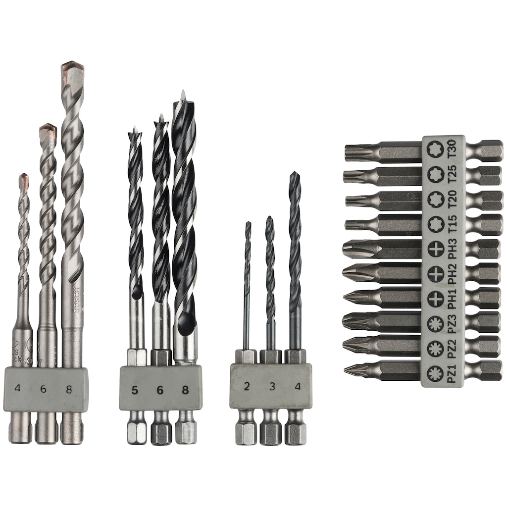 Bosch Professional Bohrer- und Bit-Set »Uneo Mixed-Set«, (19 tlg.)